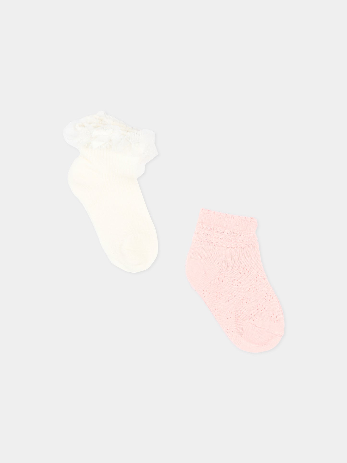 Calzino rosa per neonata traforato,Mayoral,10140 038