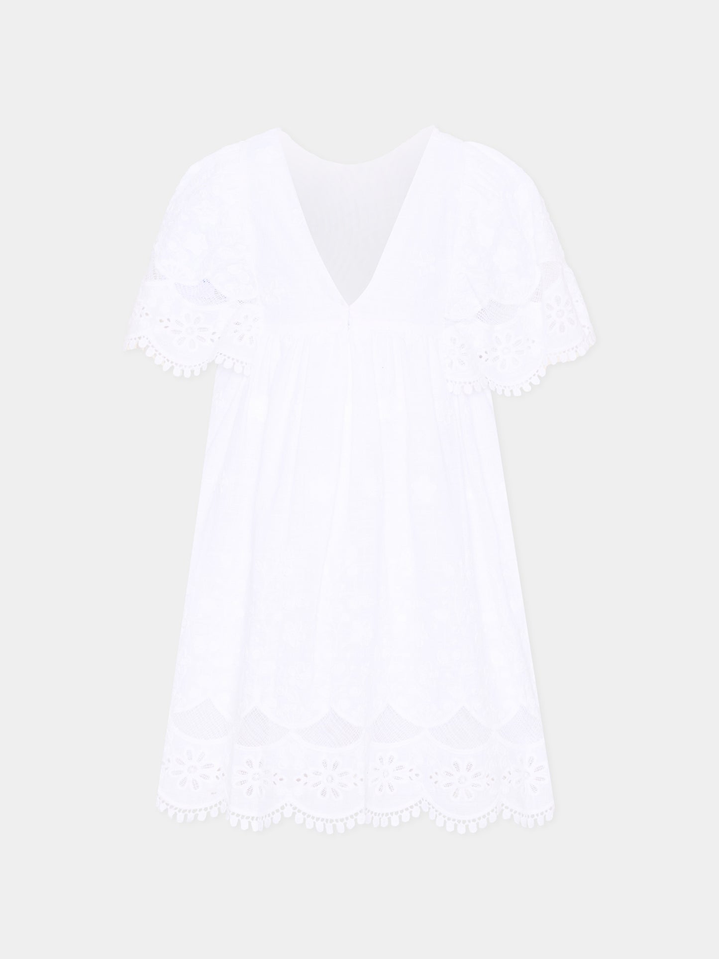 Abito bianco per bambina in pizzo sangallo,Mayoral,3923 081