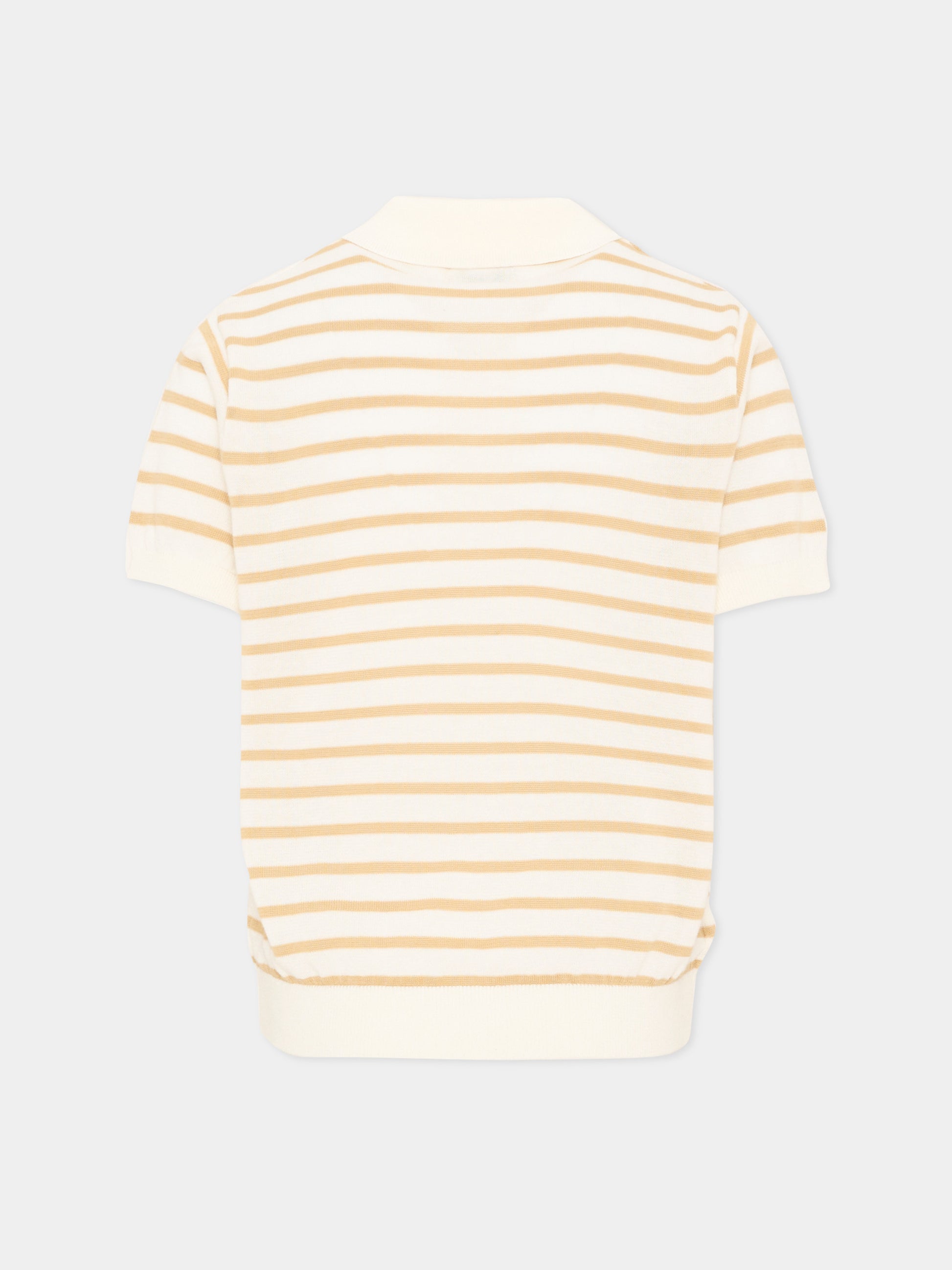 Polo avorio a righe per bambino,Mayoral,3106 090