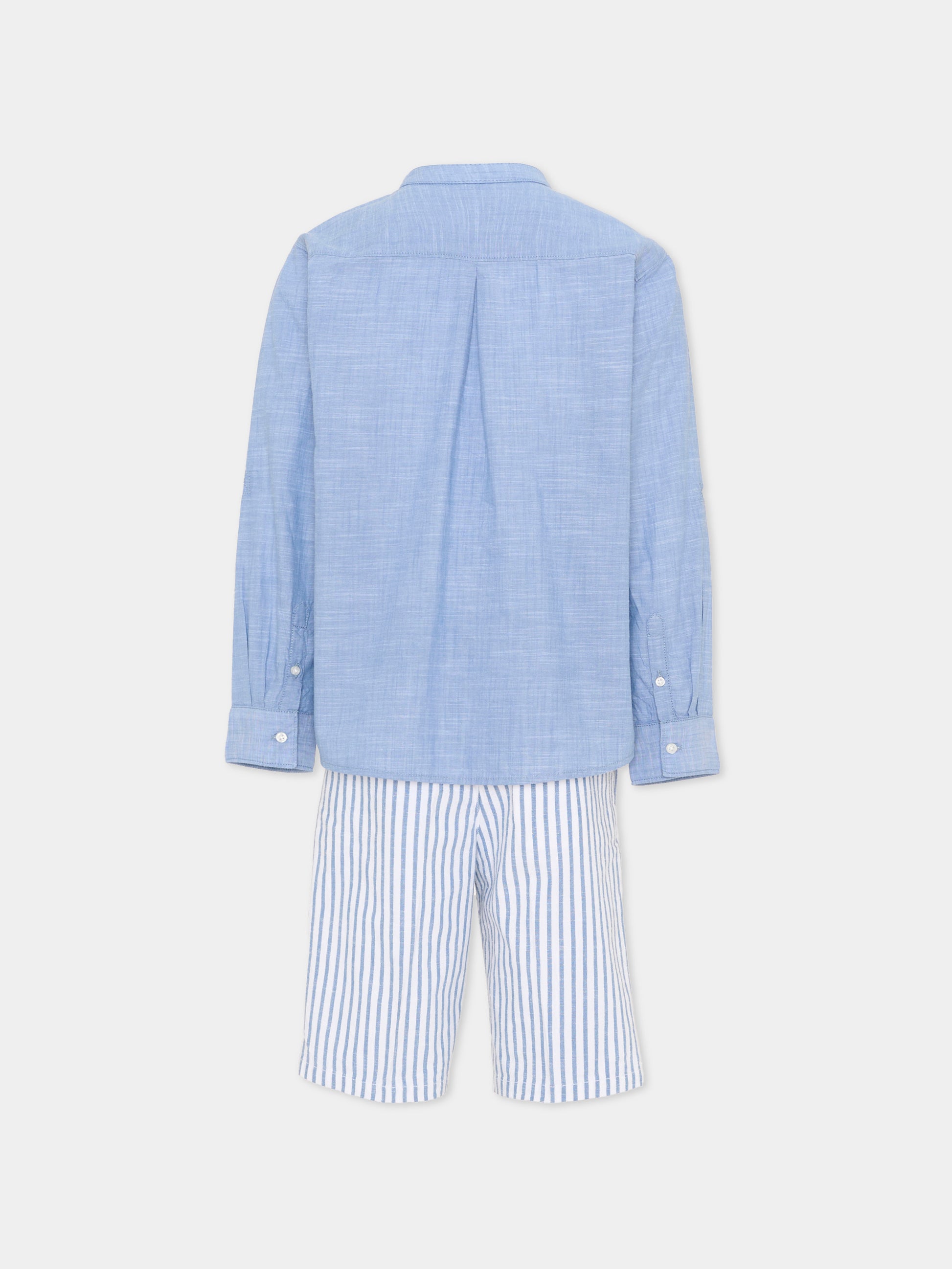 Completo elegante blu per bambino a righe,Mayoral,3216 010