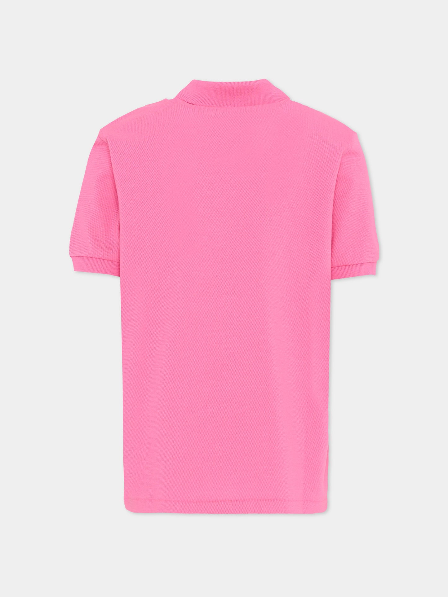 Polo fucsia per bambina con logo,Lacoste,7354 GLH