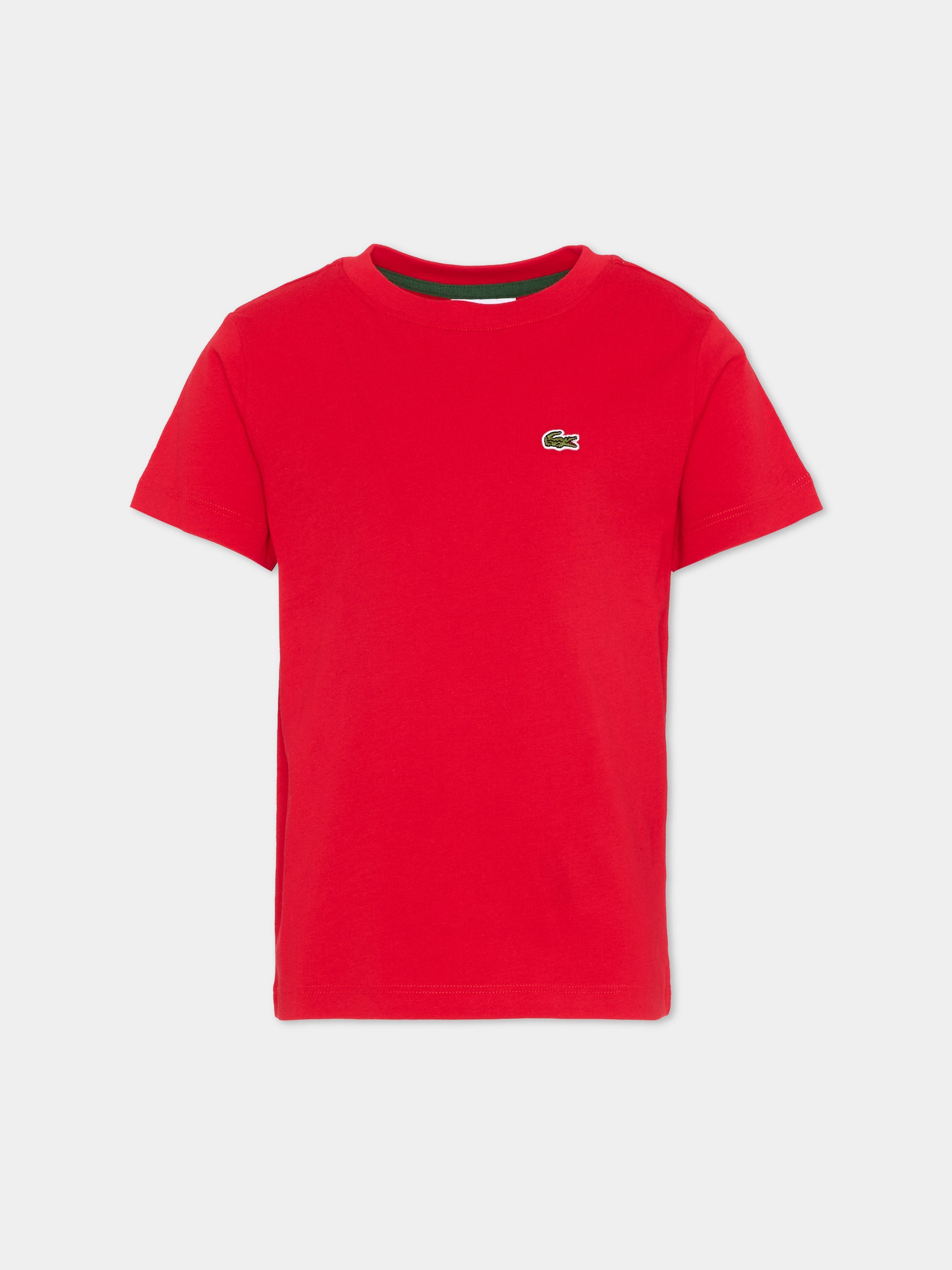 T-Shirt rossa per bambini con logo,Lacoste,7025 RCJ