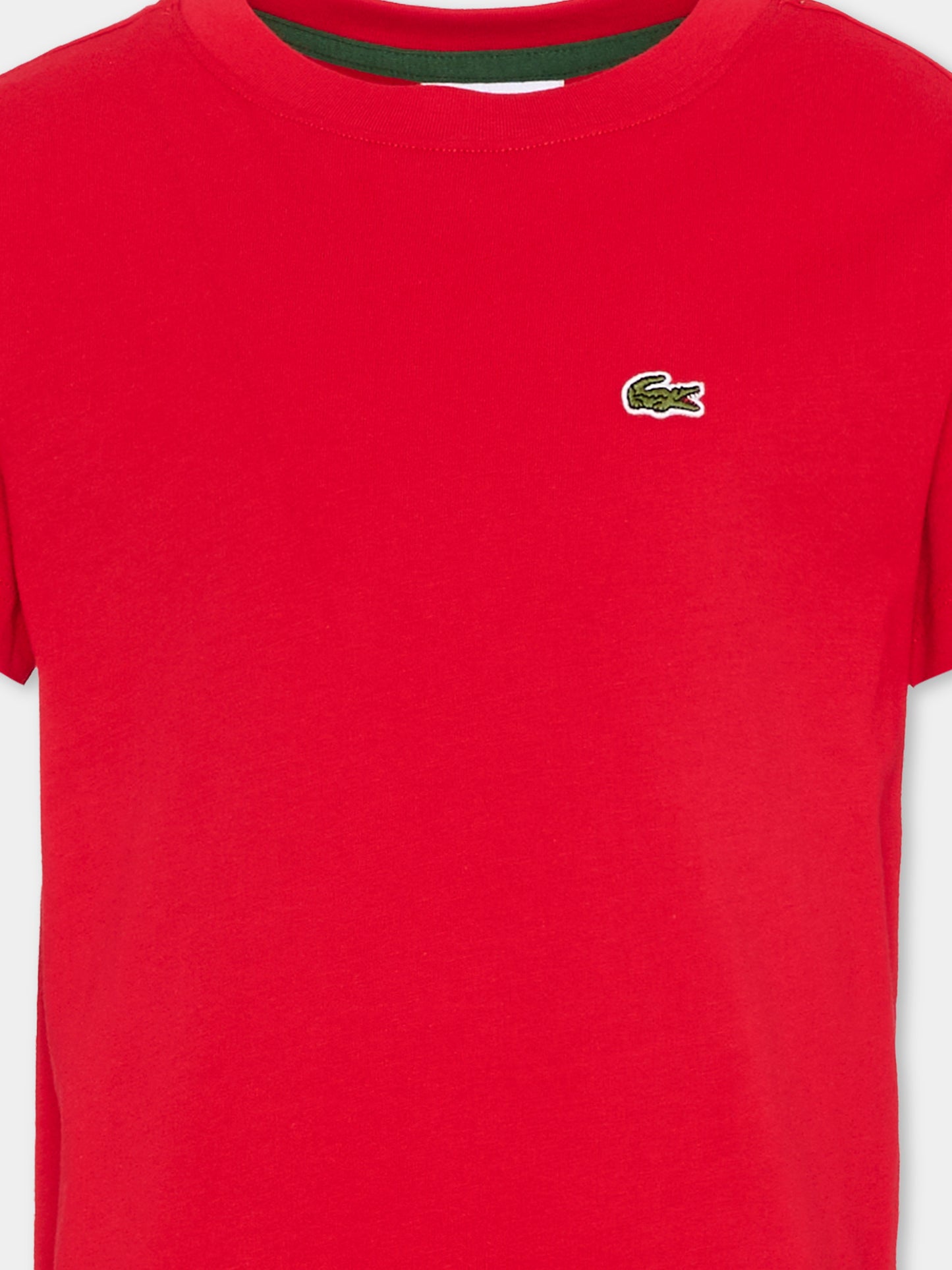 T-Shirt rossa per bambini con logo,Lacoste,7025 RCJ