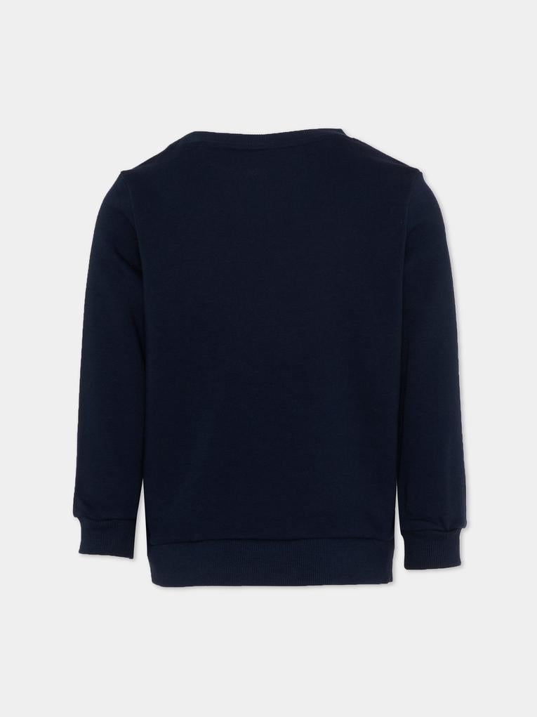 Felpa blu per bambini con logo,Lacoste,7581 UGW