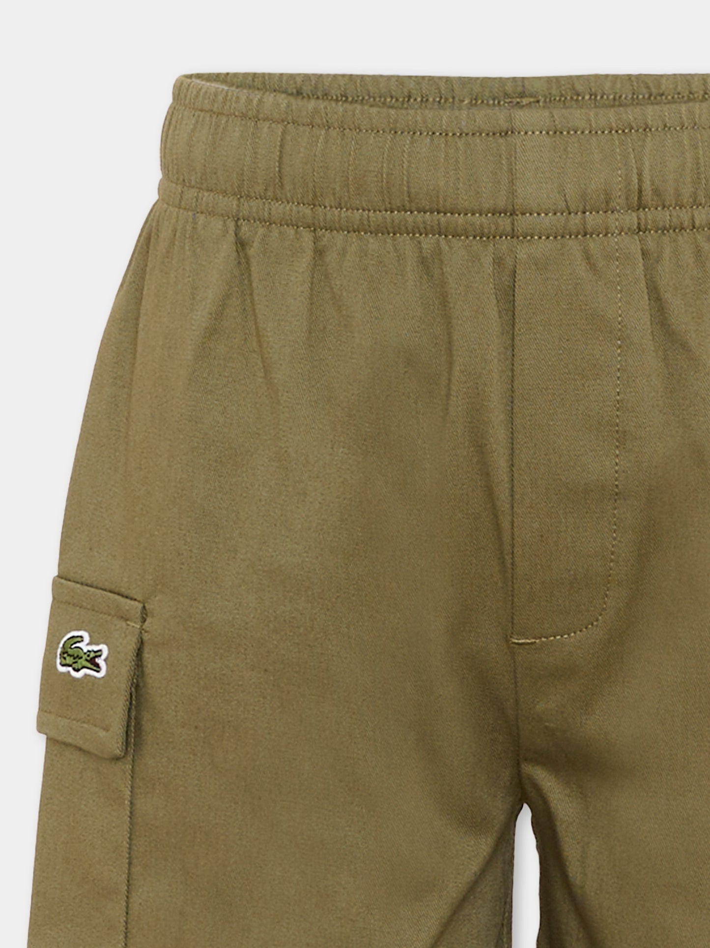 Shorts sportivi verde per bambino con logo,Lacoste,7157 F8K