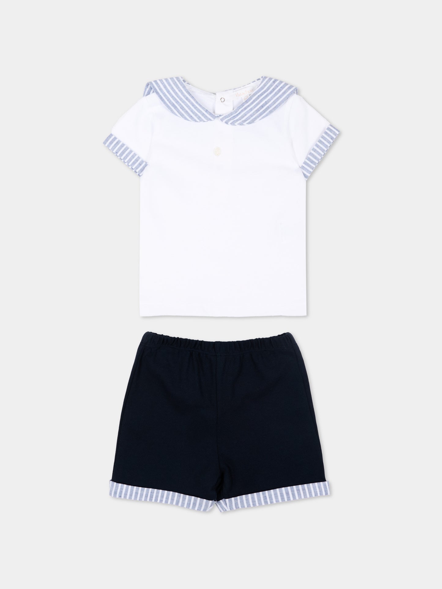 Completo sportivo multicolor per neonato righe marinare,Patachou,PAP CON4233140 360