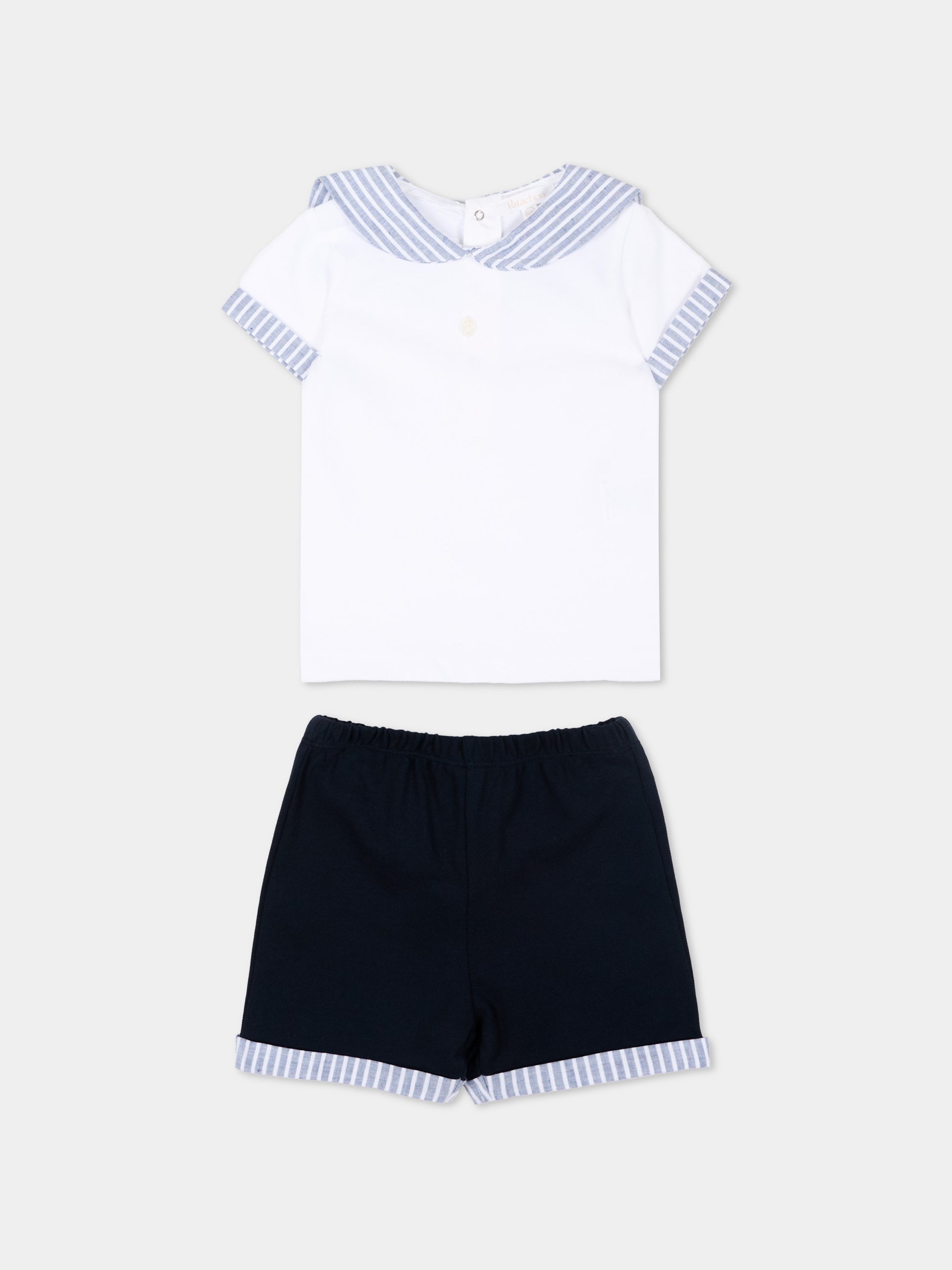 Completo sportivo multicolor per neonato righe marinare,Patachou,PAP CON4233140 360