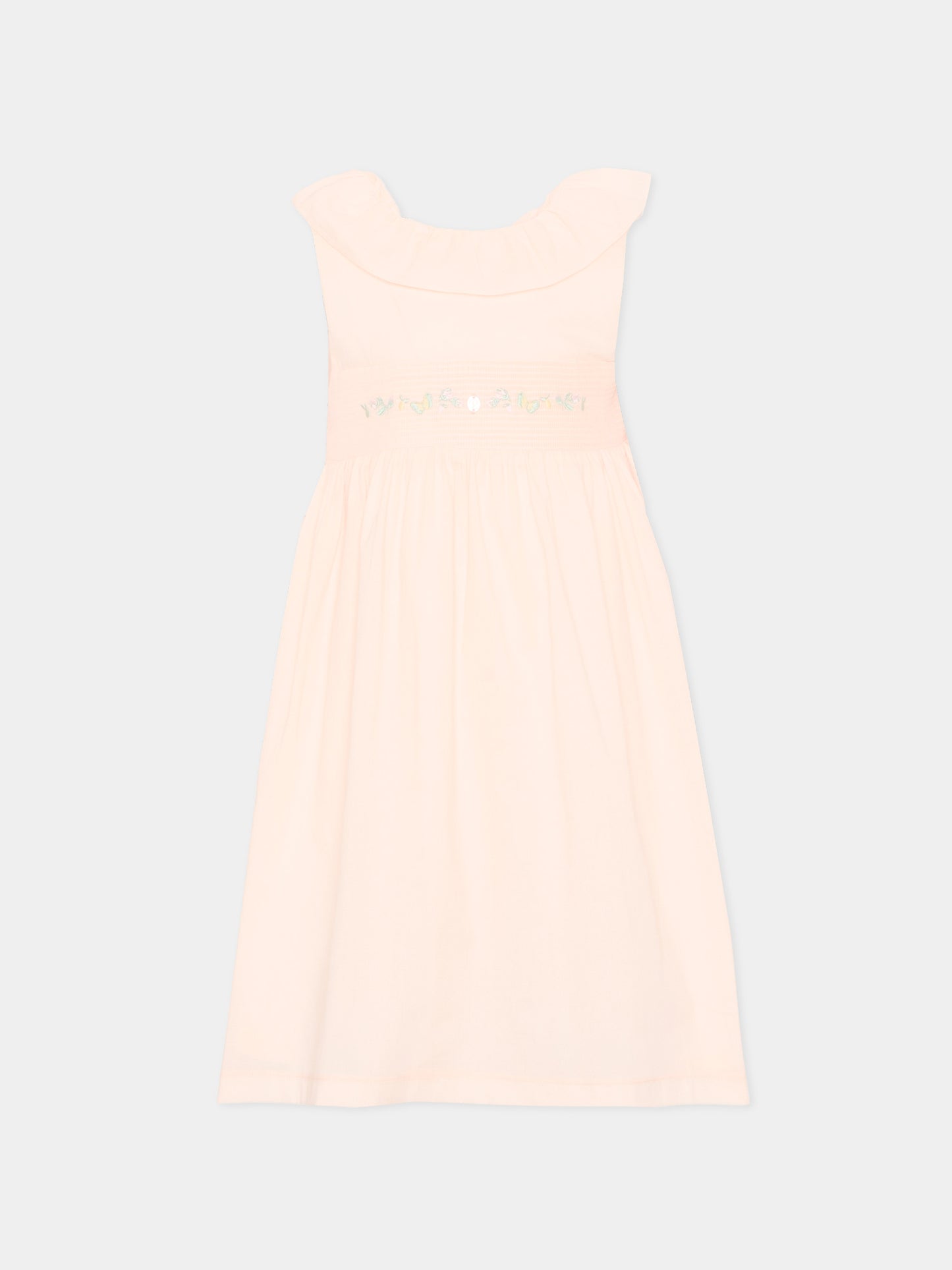 Abito rosa per bambina con punto smock,Patachou,PAP VT4233221 848