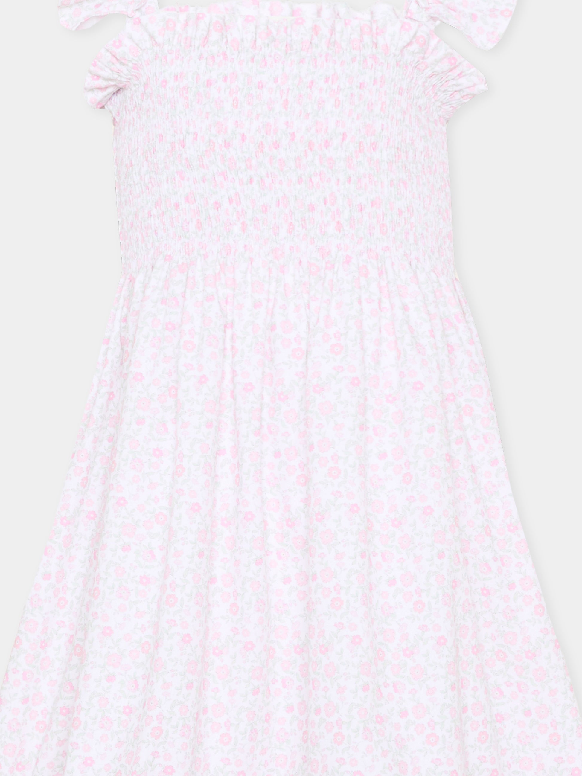 Vestito rosa per bambina con stampa floreale,Patachou,PAP VET4233621 Z0155