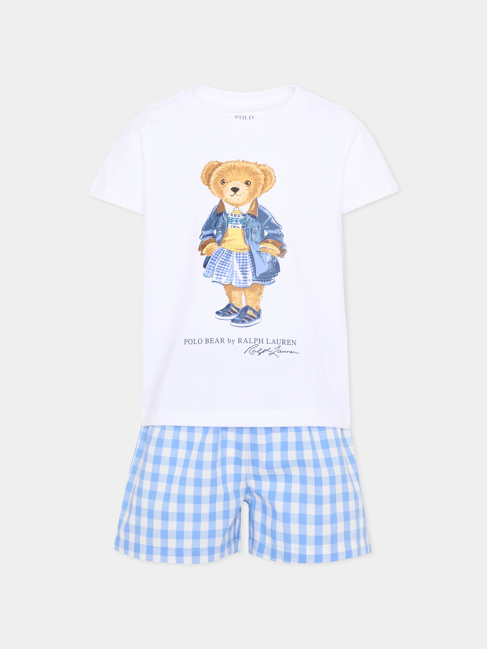 Pigiama bianco Polo Bear per bambino,Ralph Lauren Kids,3P0271 BCS