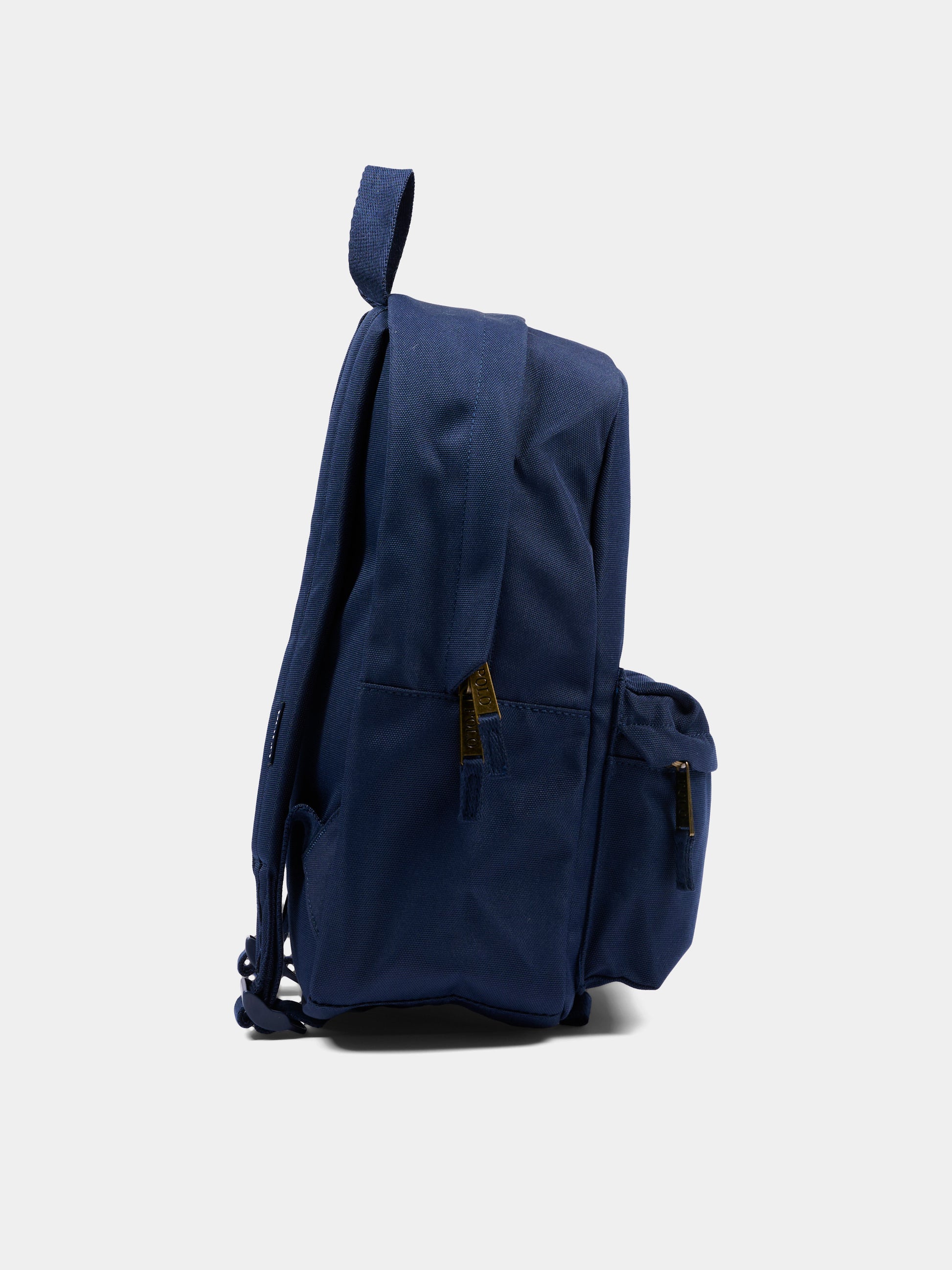 Zaino blu per bambini con logo,Ralph Lauren Kids,9AR187 BCV