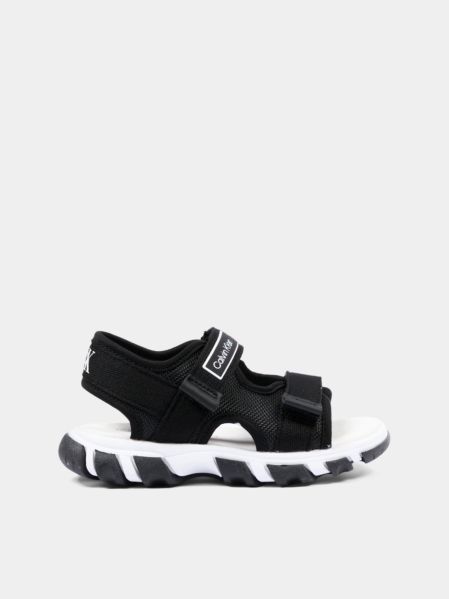Sandali nero per bambini con logo,Calvin Klein Kids,V1B2 83321 1564999