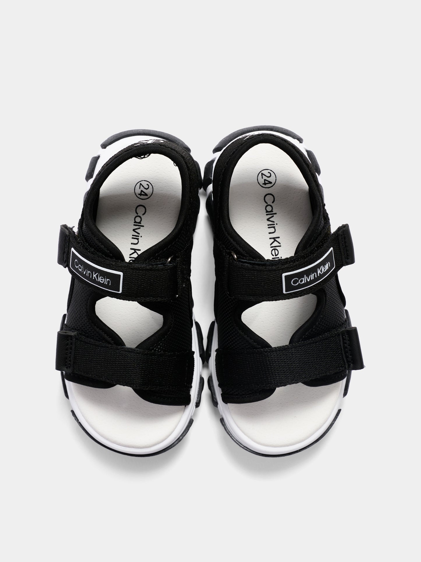Sandali nero per bambini con logo,Calvin Klein Kids,V1B2 83321 1564999