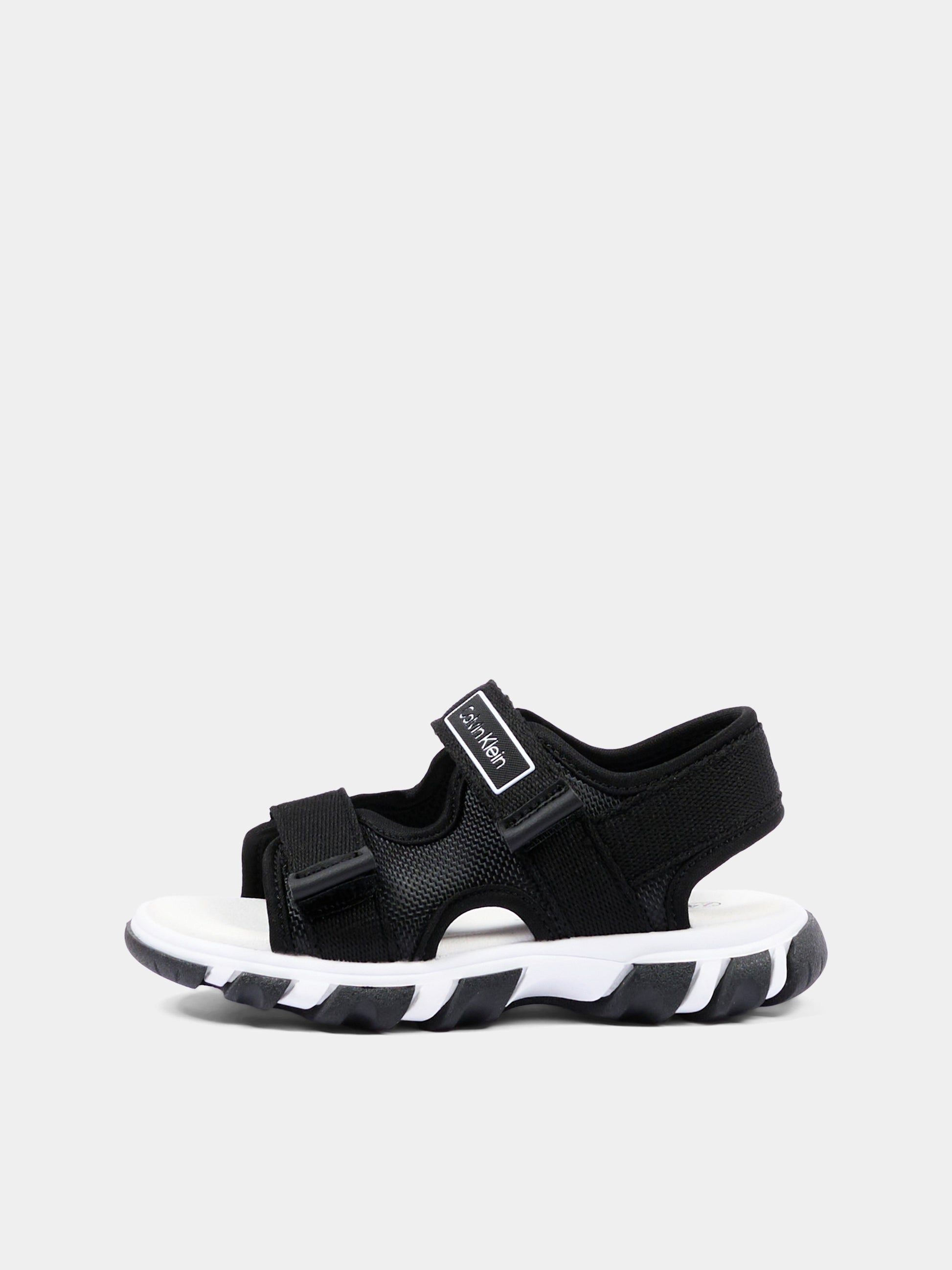 Sandali nero per bambini con logo,Calvin Klein Kids,V1B2 83321 1564999