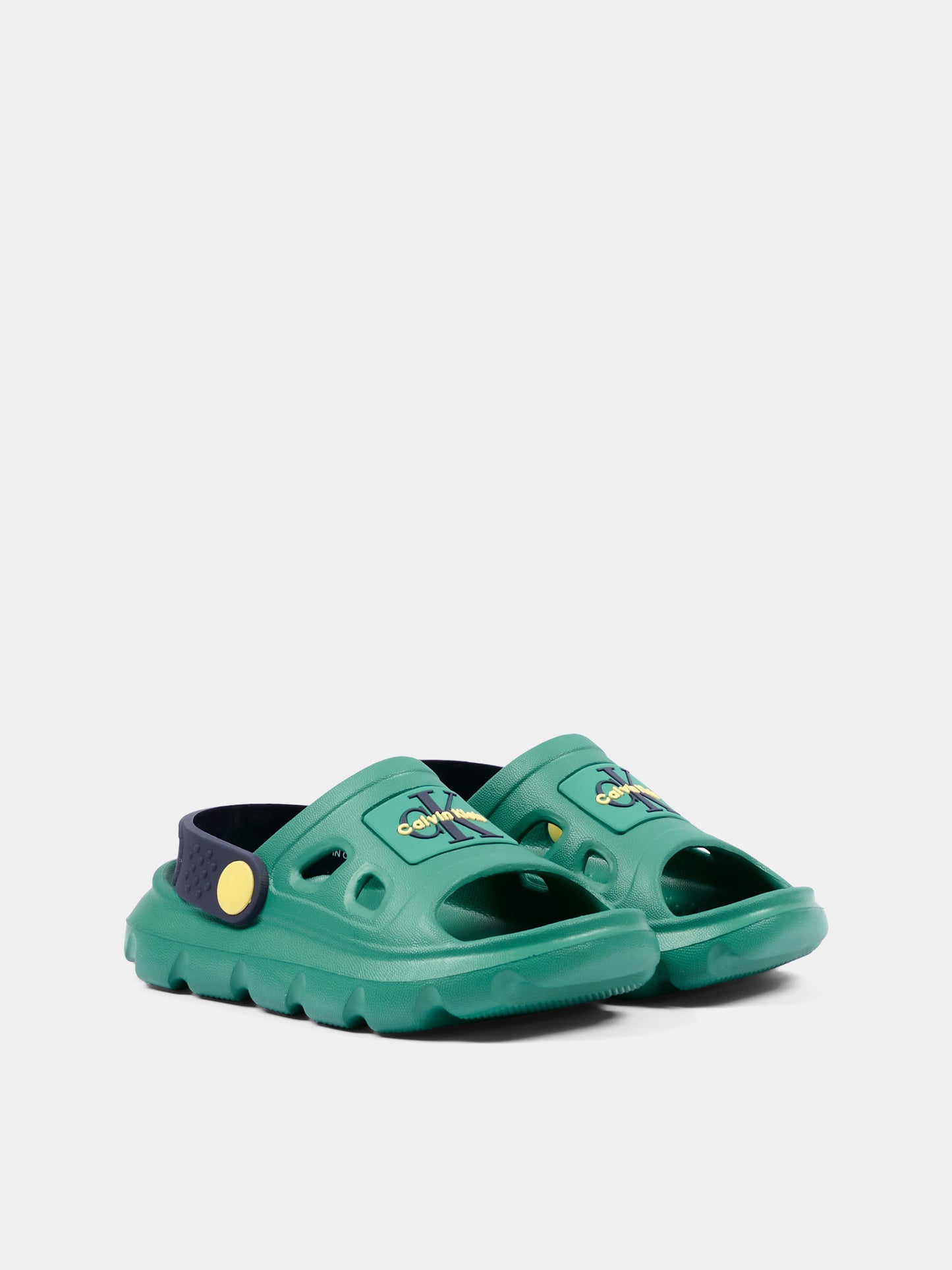 Sandali verdi per bambini con logo,Calvin Klein Kids,V1XF 83326 0083X970
