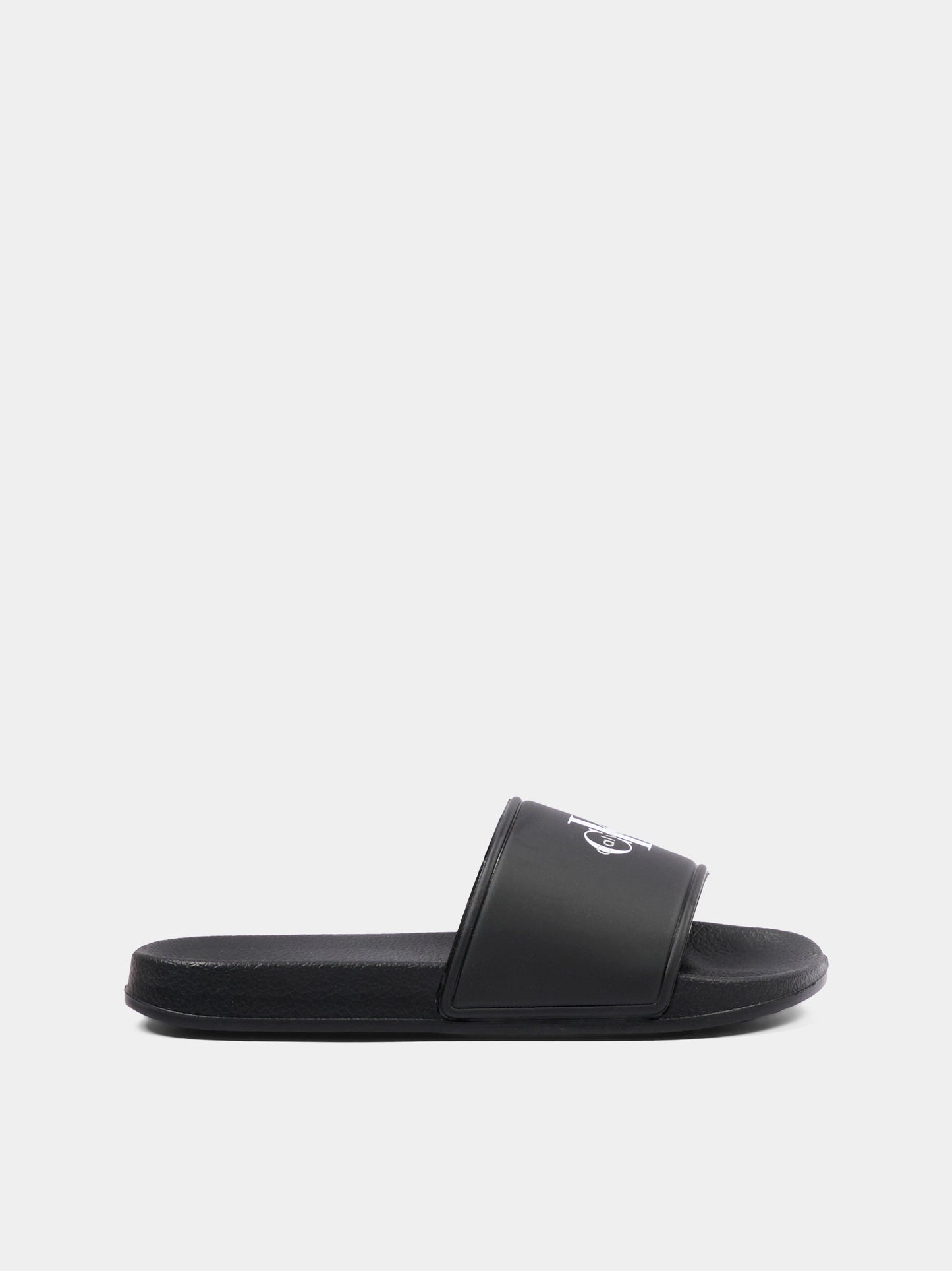 Ciabatte nere per bambini con logo,Calvin Klein Kids,V3X0 83333 1172999