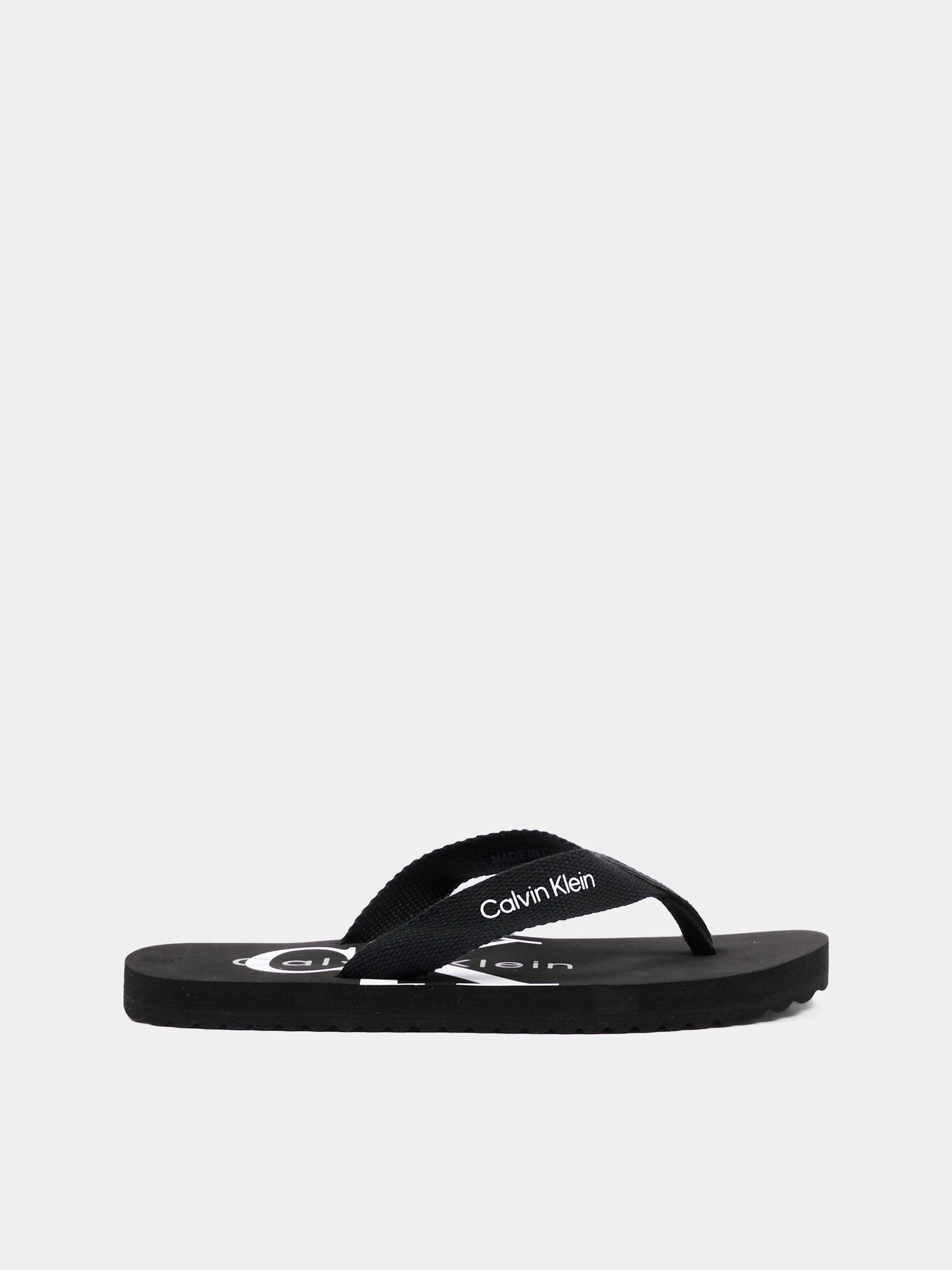 Infradito nere per bambini con logo,Calvin Klein Kids,V3X8 83332 0058999