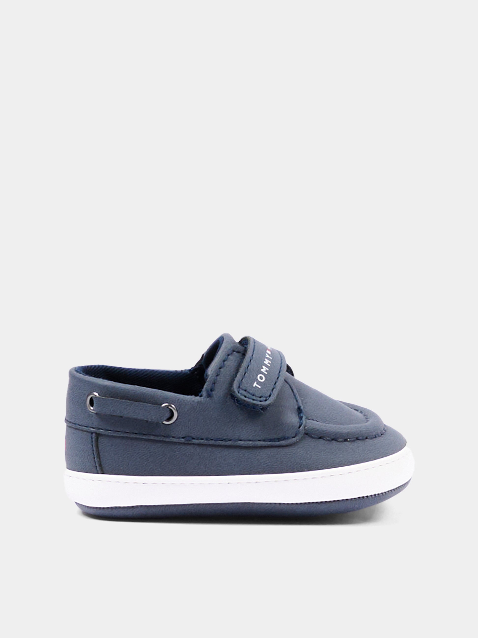Mocassini blu per neonato con logo,Tommy Hilfiger Junior,T0B9 34331 0700800