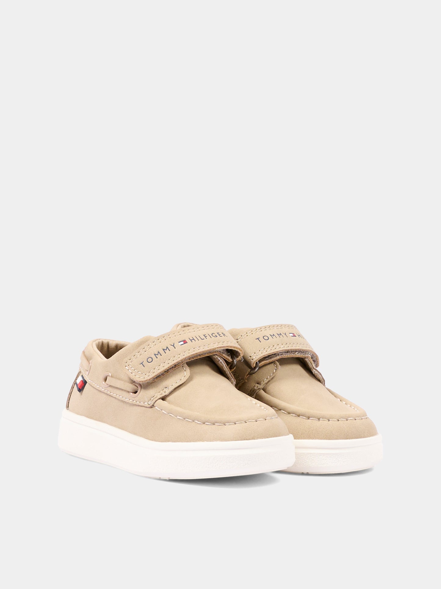 Mocassini beige per bambino con logo,Tommy Hilfiger Junior,T1B4 34340 0315500