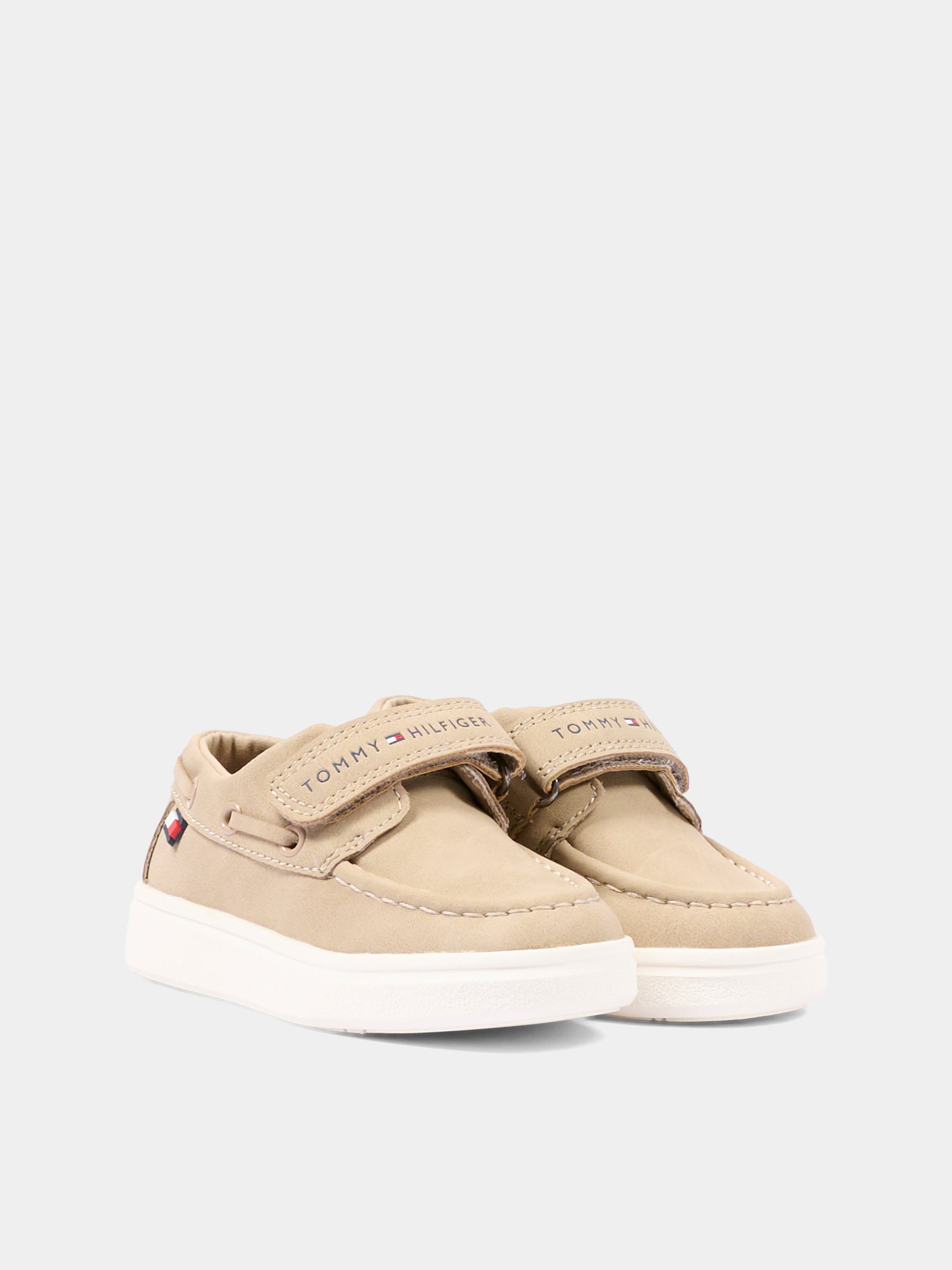 Mocassini beige per bambino con logo,Tommy Hilfiger Junior,T1B4 34340 0315500