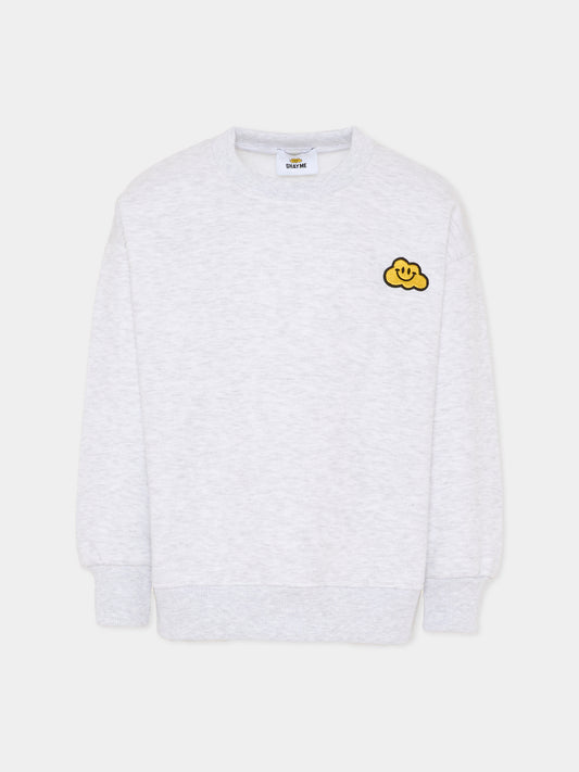 Felpa grigia per bambini con nuvola gialla,Ghayme,F5GAJUSW001 107