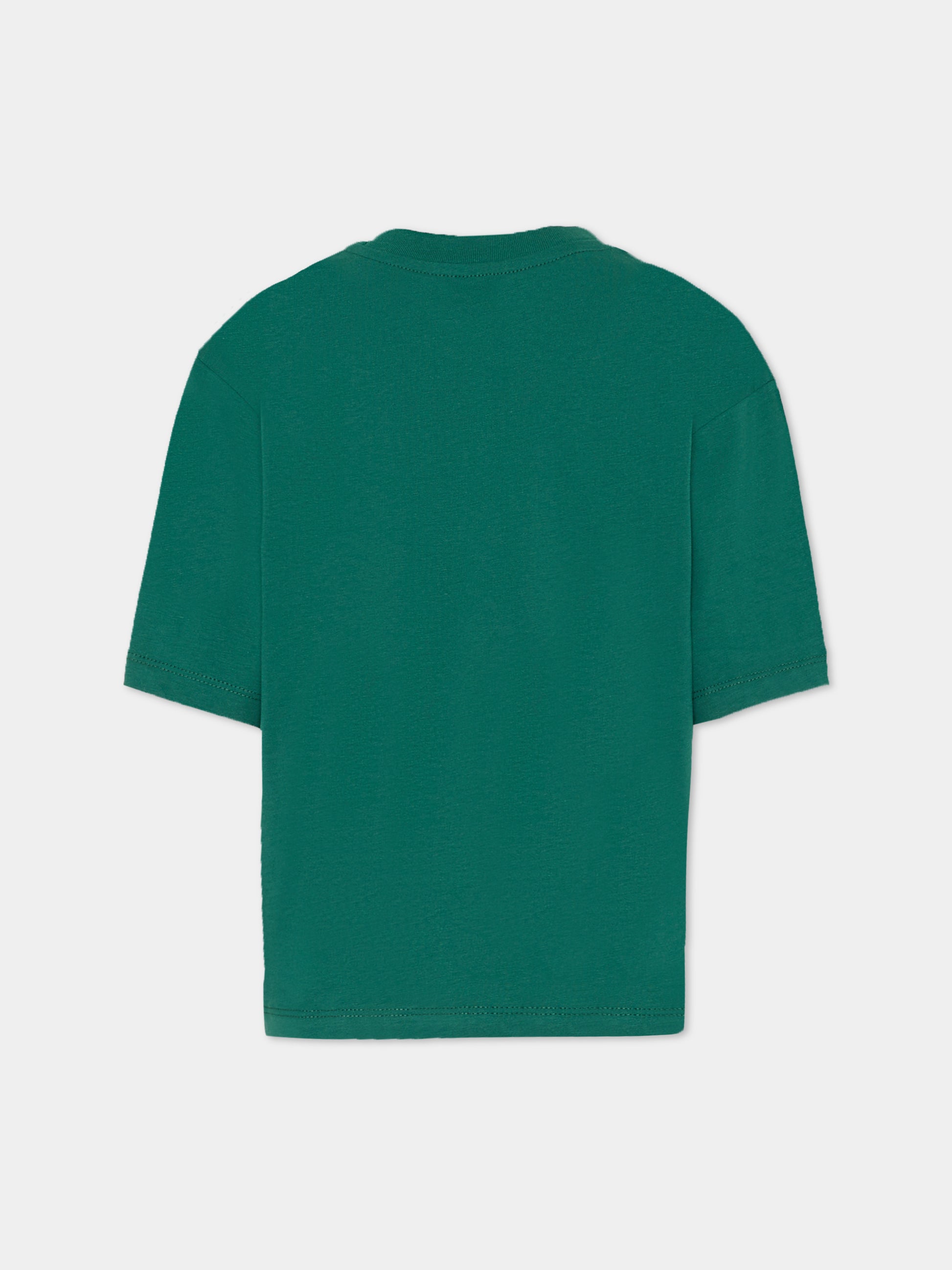 T-shirt verde per bambini con nuvola gialla,Ghayme,F5GAJUTH006 088