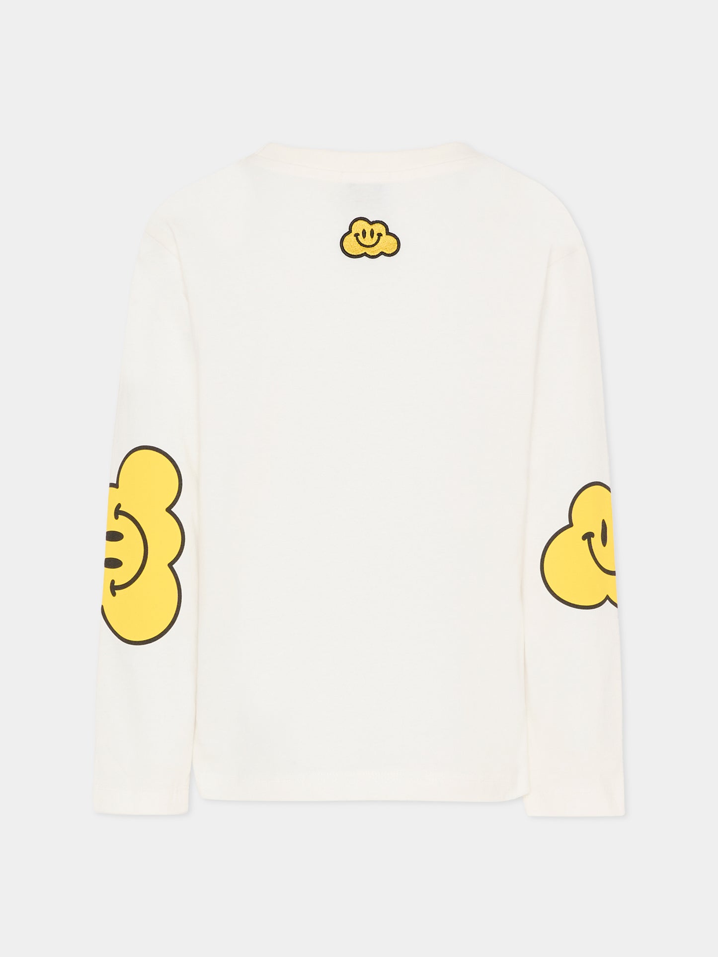 T-shirt bianca per bambini con nuvola gialla e scritta,Ghayme,F5GAJUTH004 002