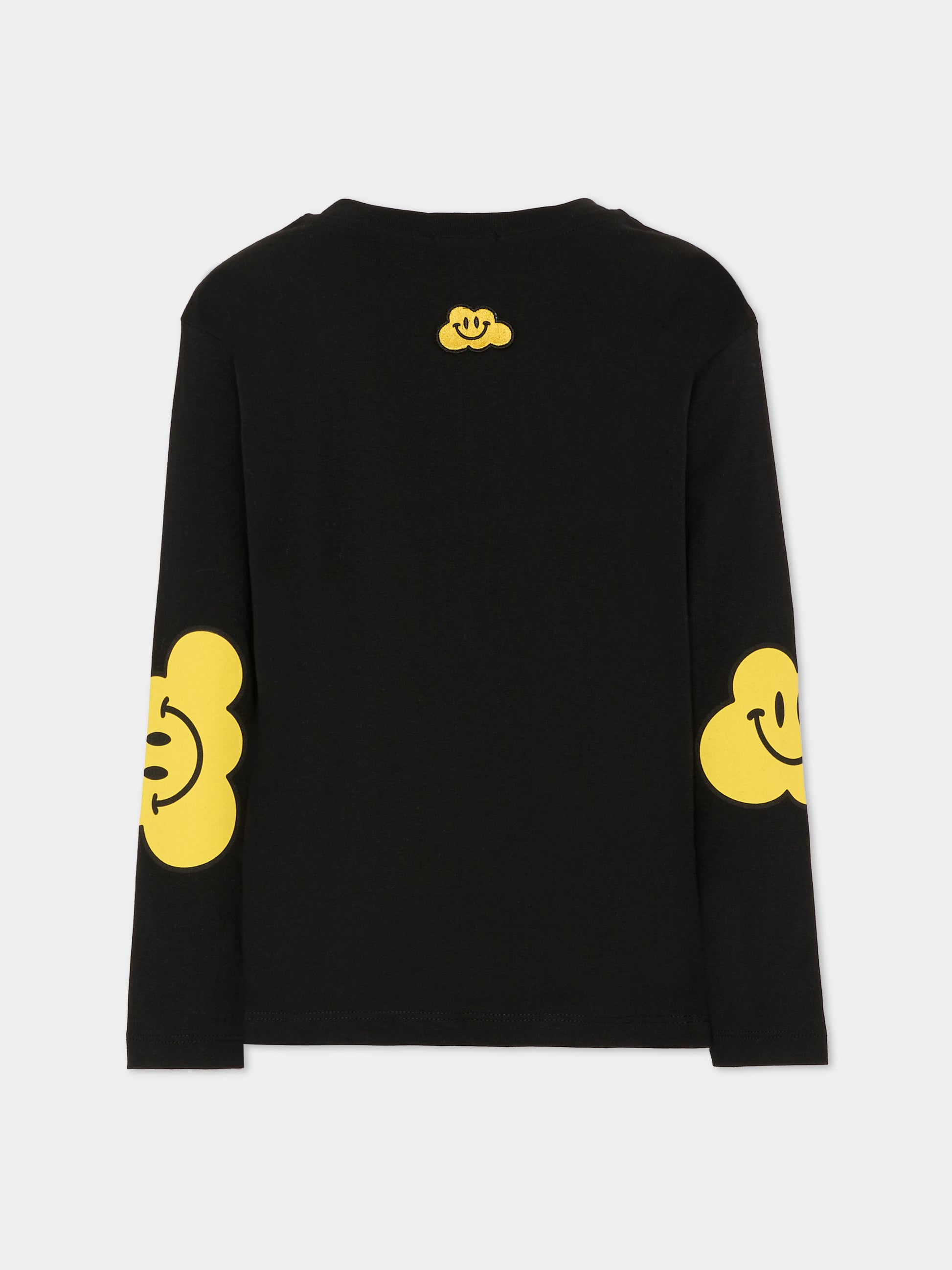 T-shirt nera per bambini con nuvola gialla e scritta,Ghayme,F5GAJUTH004 110