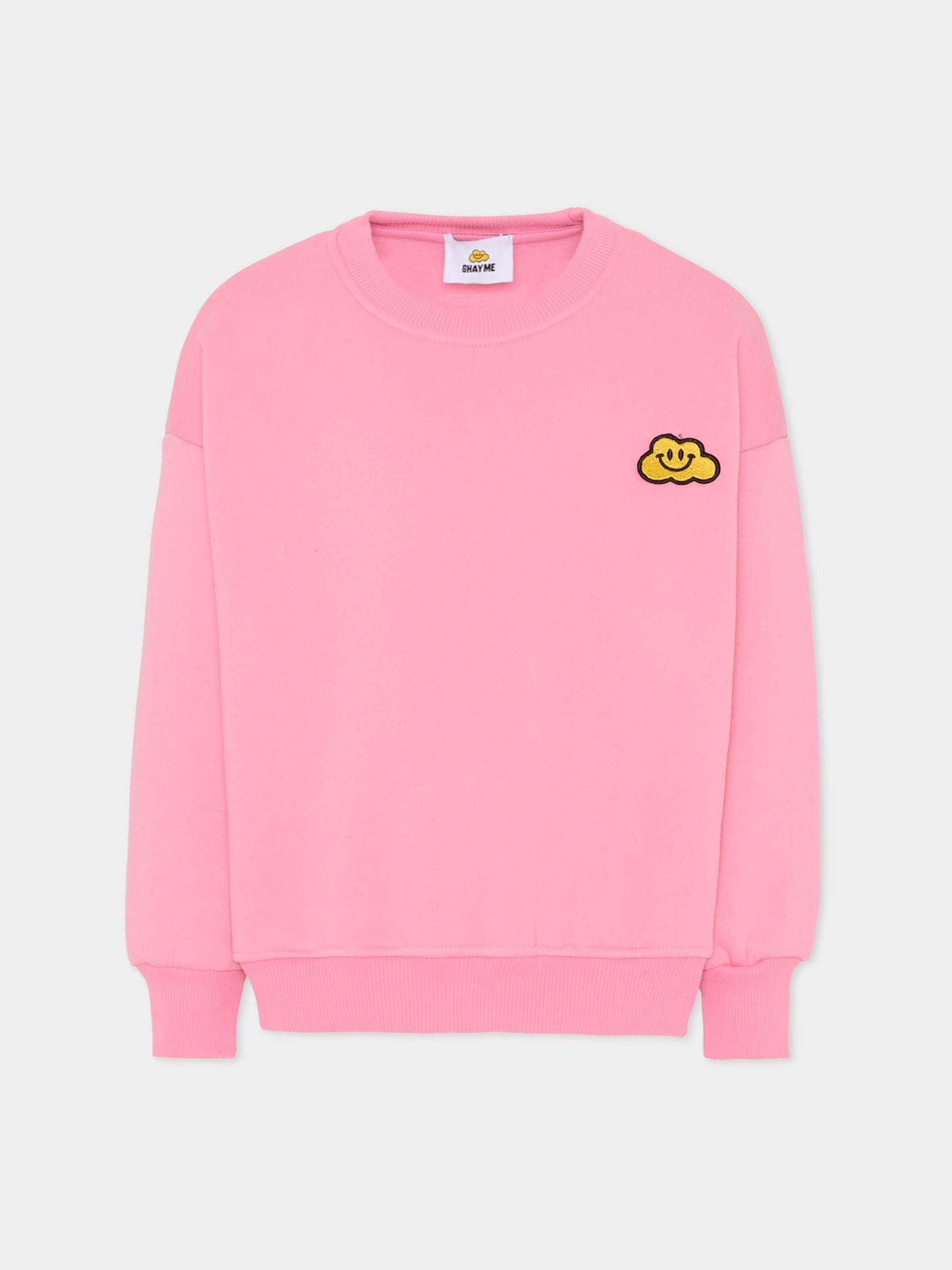 Felpa rosa per bambini con nuvola gialla a pois,Ghayme,F5GAJUSW011 045
