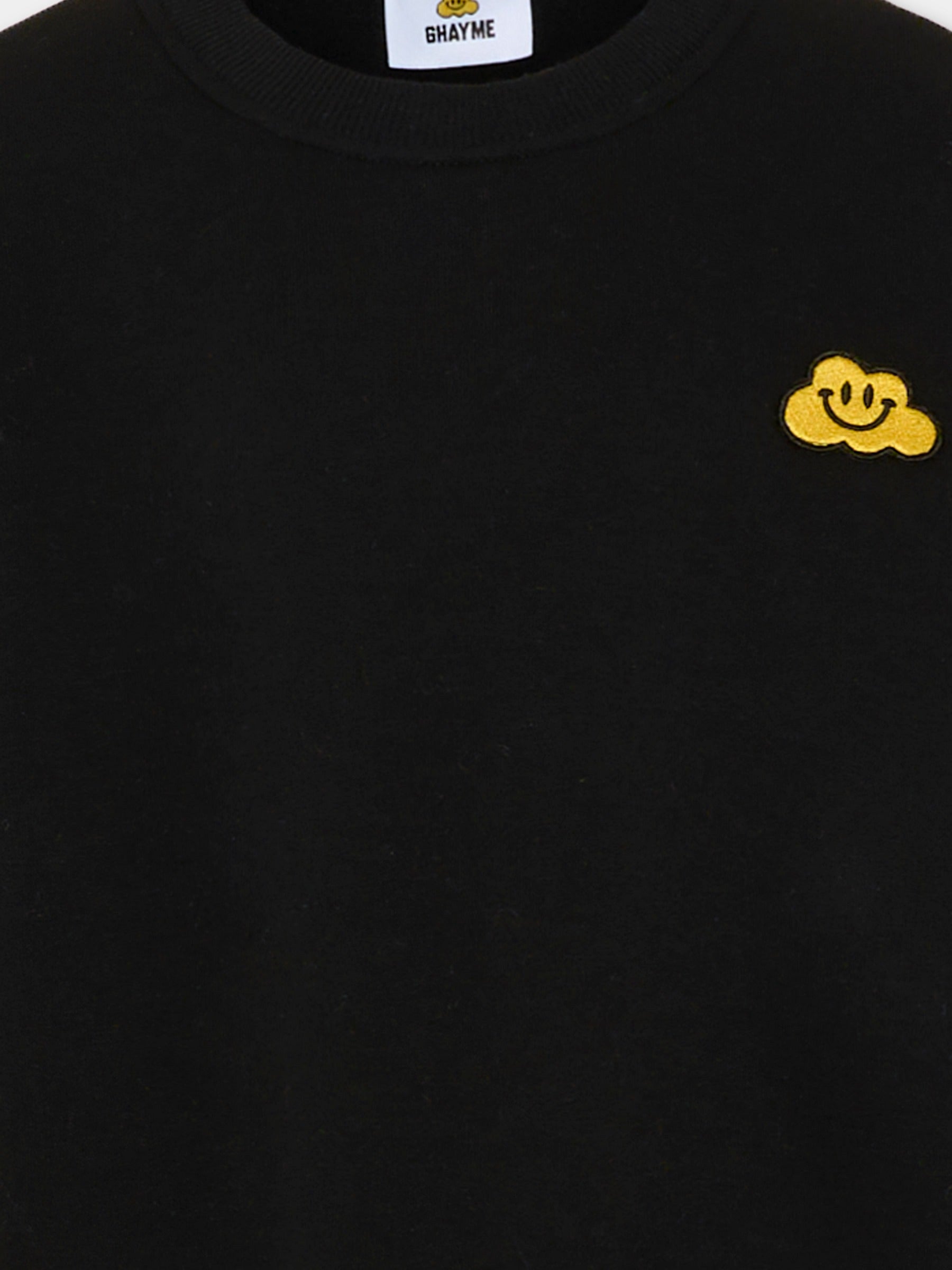 Felpa nera per bambini con nuvola gialla a pois,Ghayme,F5GAJUSW011 110