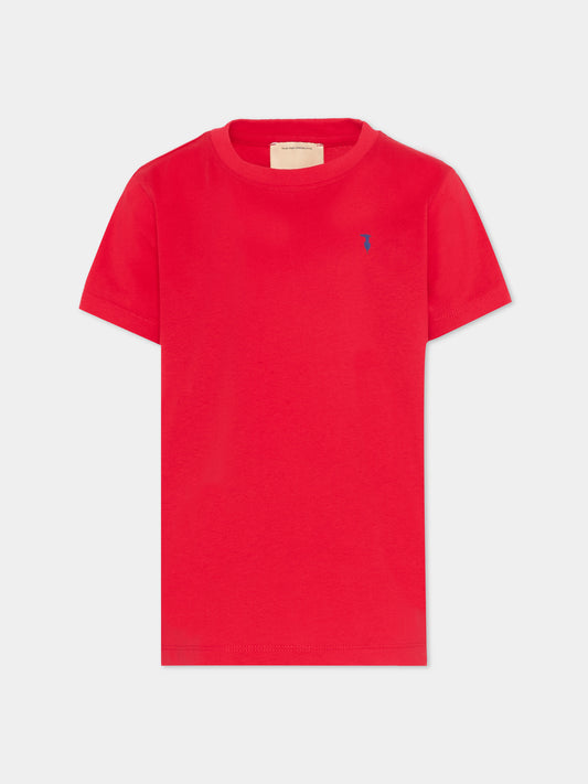 T-Shirt rossa per bambino con logo,Trussardi Junior,TBP26002TS RED LYCHEE