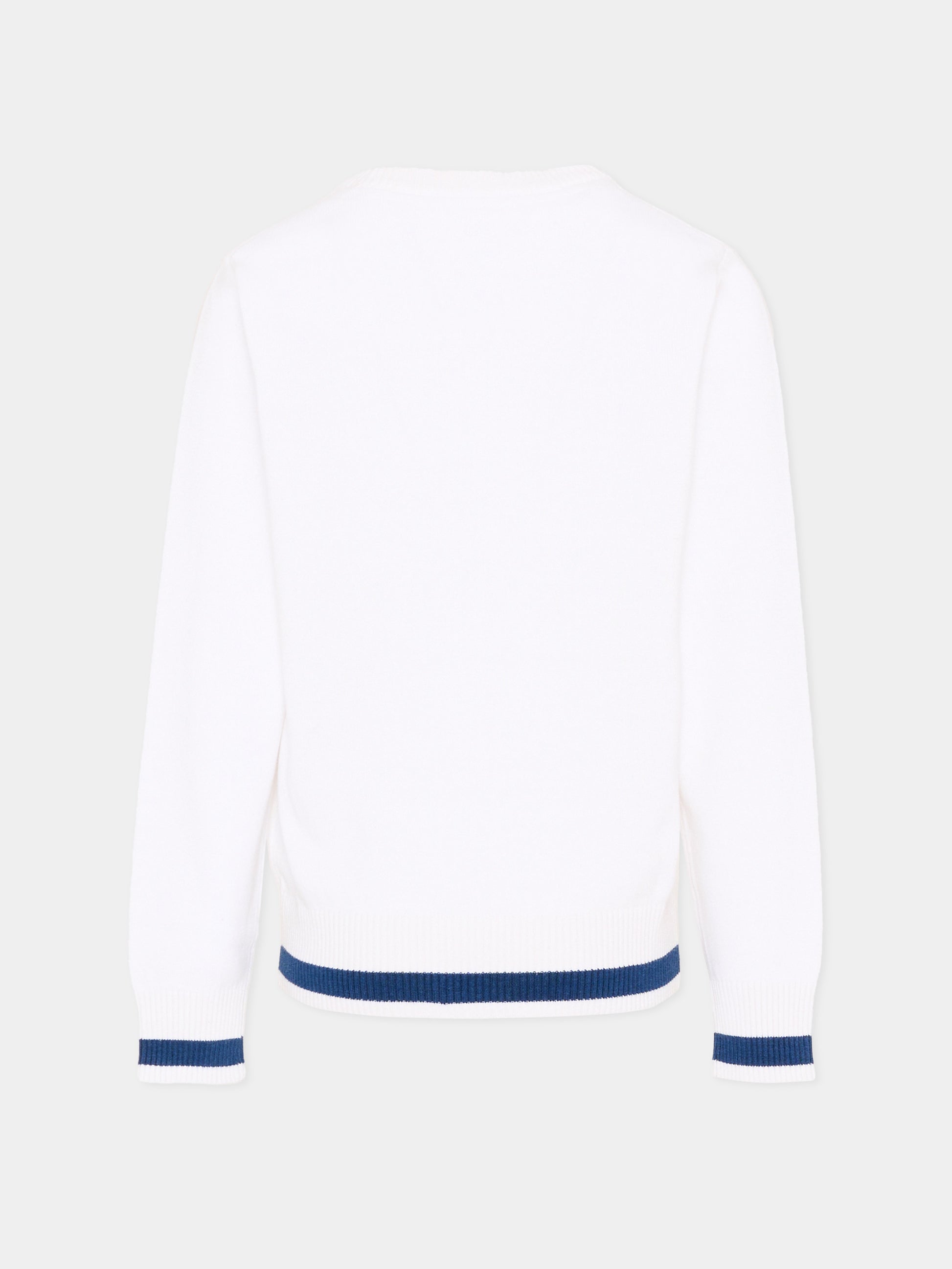 Maglione bianco per bambino con levriero,Trussardi Junior,TBP26005MA WHITE OPTICAL