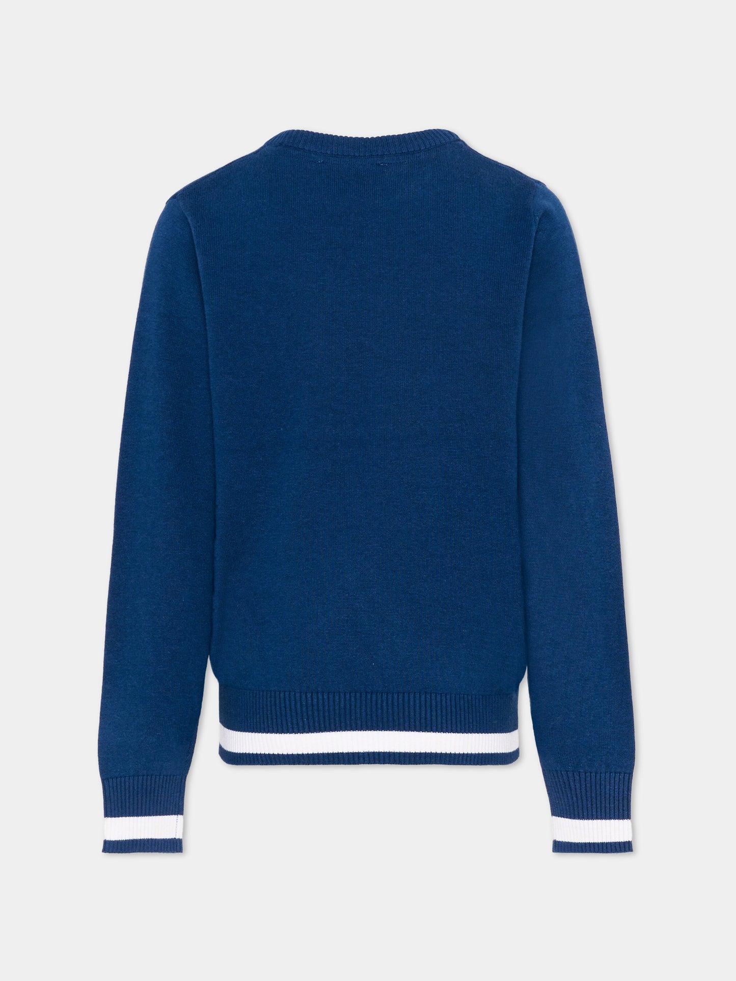 Maglione blu per bambino con levriero,Trussardi Junior,TBP26005MA BLUE ESTATE