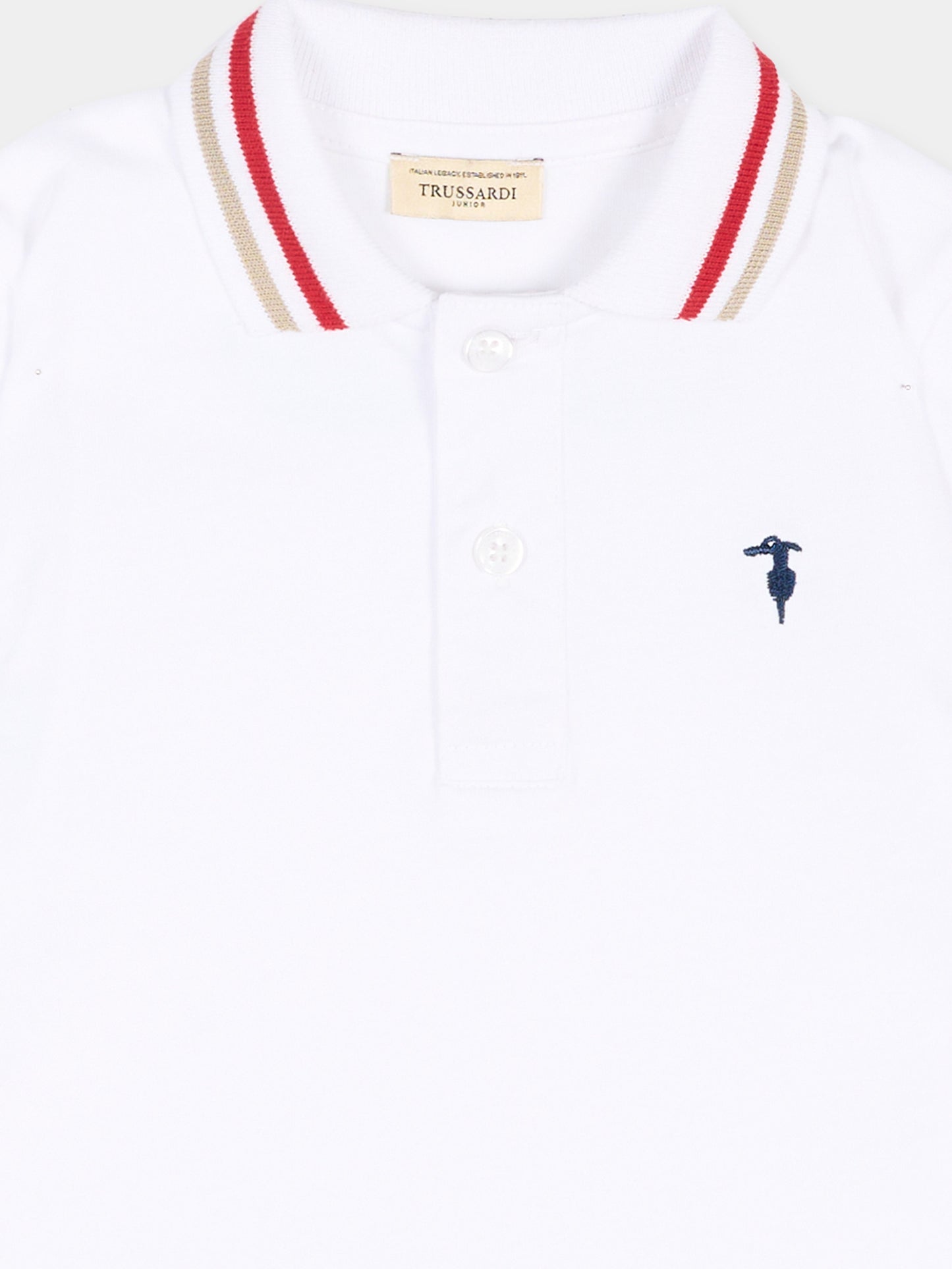 Polo bianca per neonato con logo,Trussardi Junior,TIP26102PO WHITE