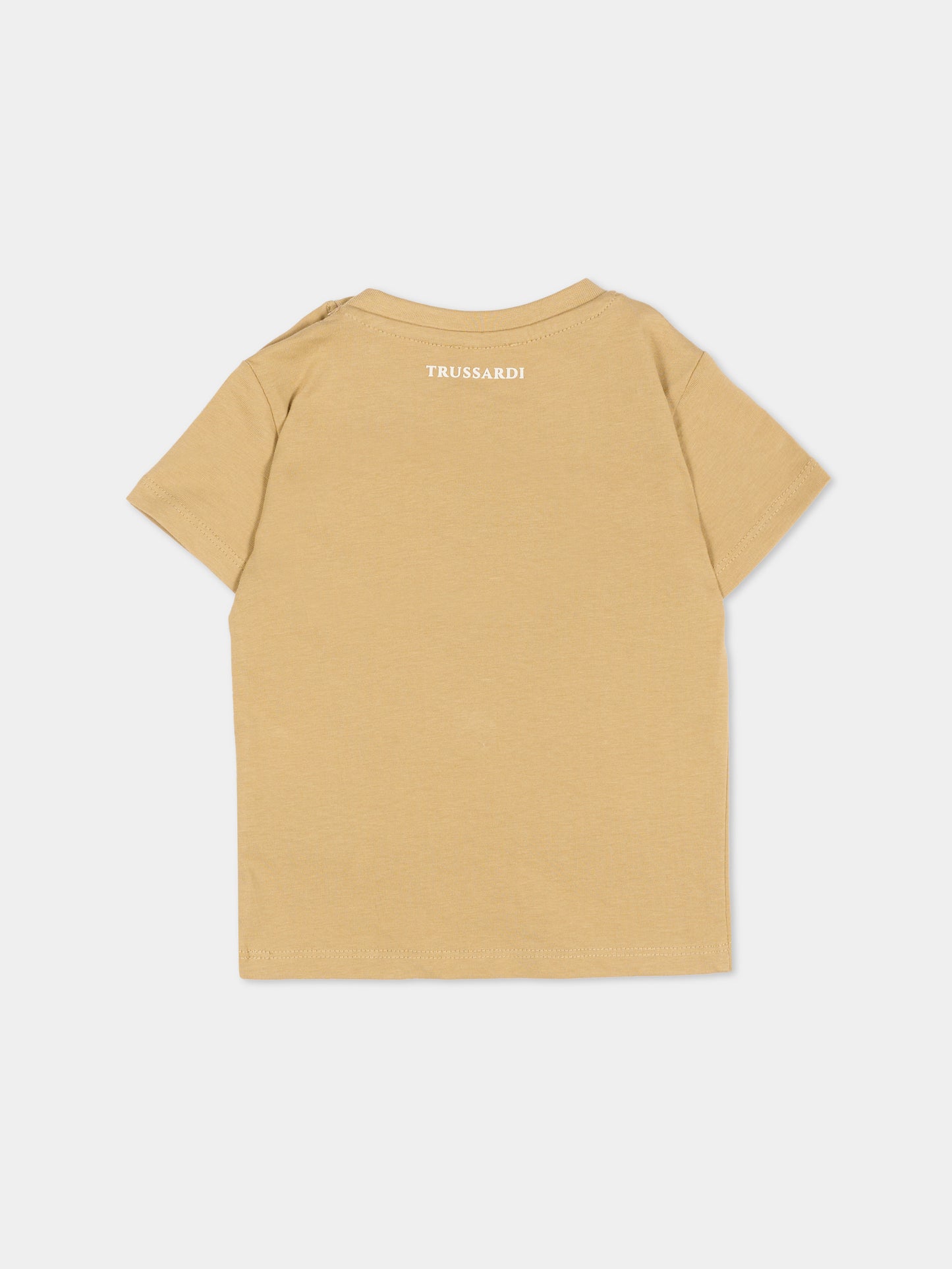 T-shirt marrone per neonato con levriero,Trussardi Junior,TIP26072TS BROWN INCENSE