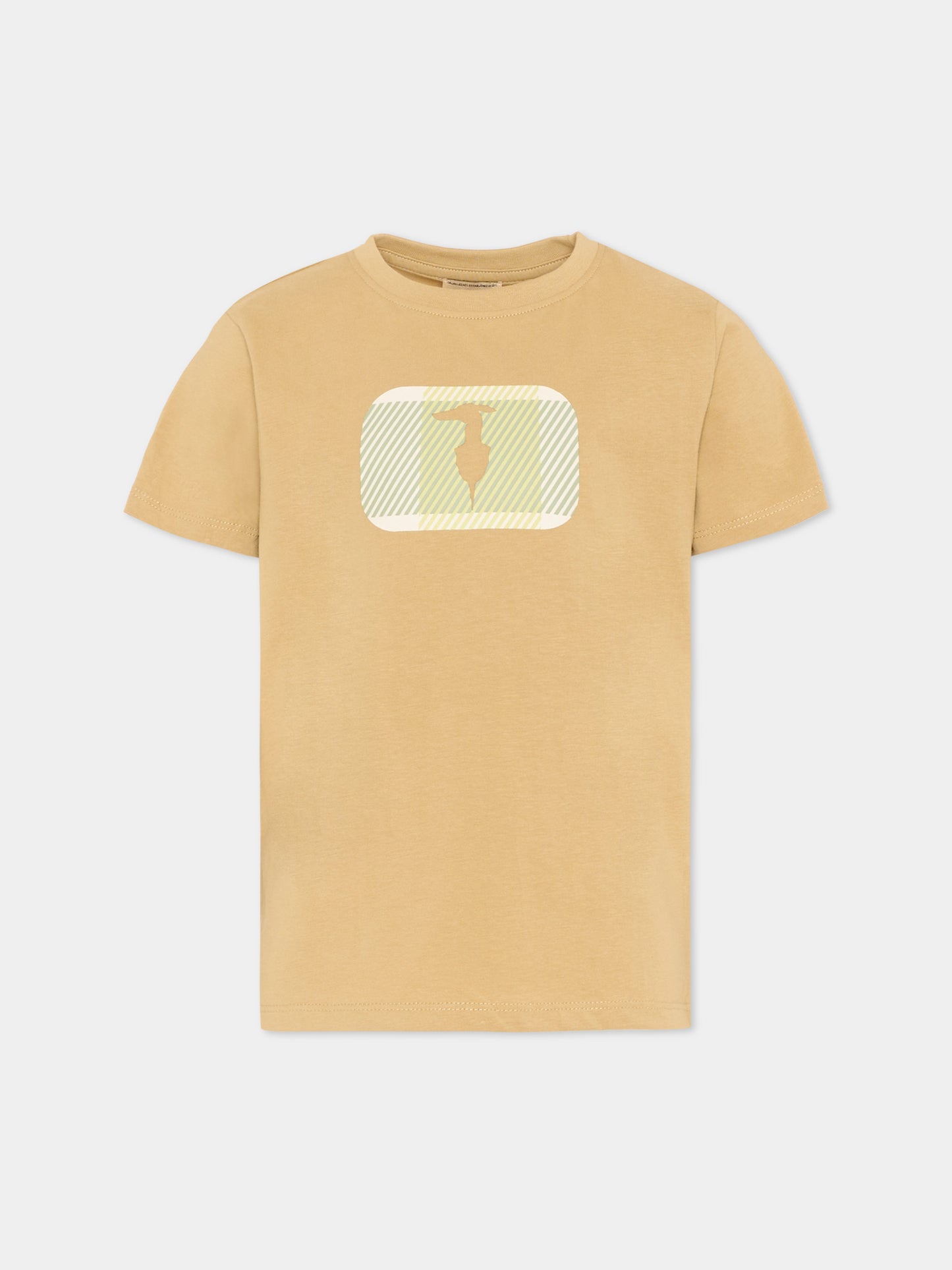 T-shirt marrone per bambino con levriero,Trussardi Junior,TIP26072TS BROWN INCENSE