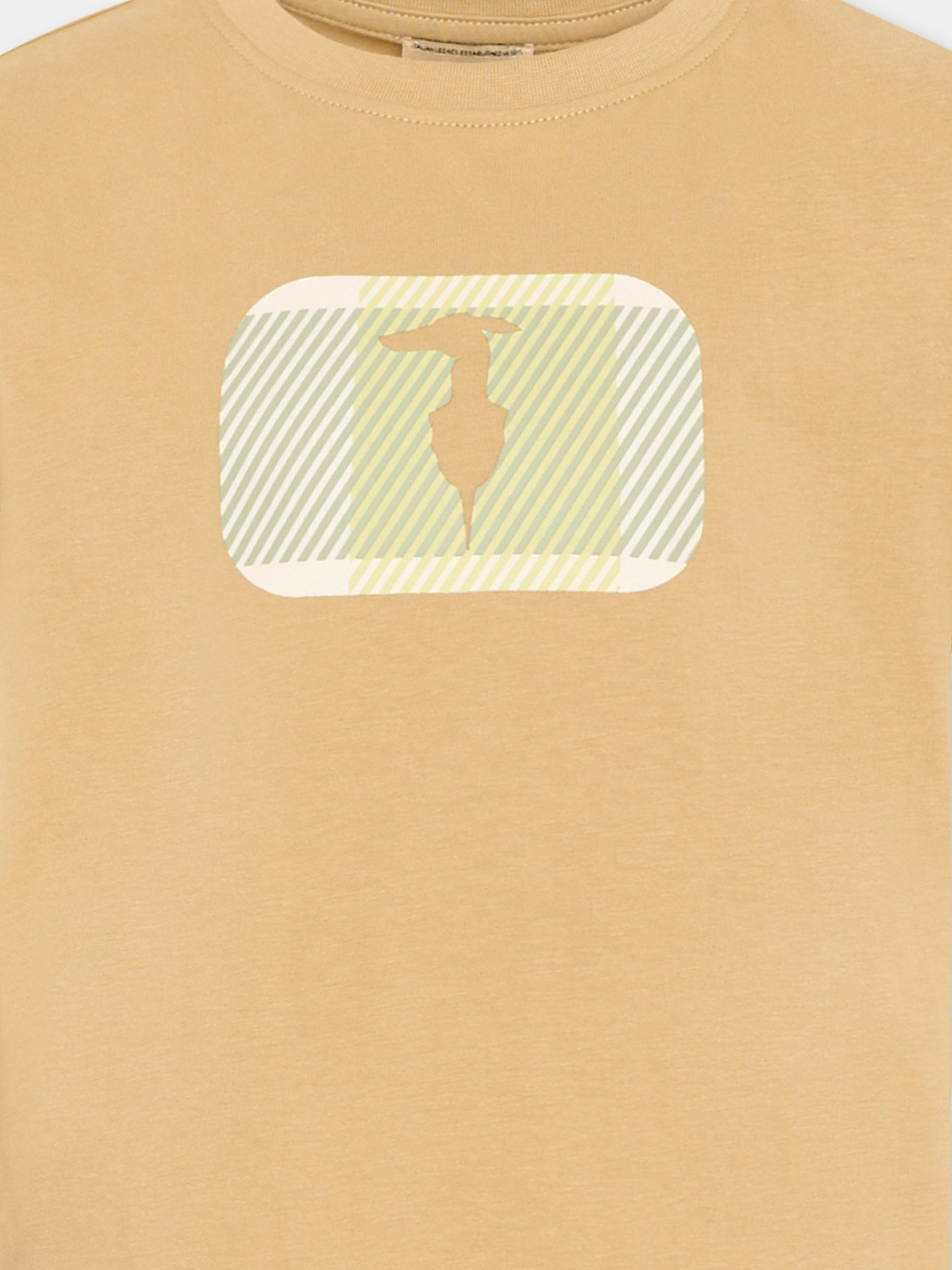 T-shirt marrone per bambino con levriero,Trussardi Junior,TIP26072TS BROWN INCENSE