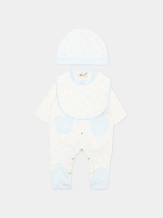 Set tutina avorio per neonato con levrieri,Trussardi Junior,TLP26003TU WHITE