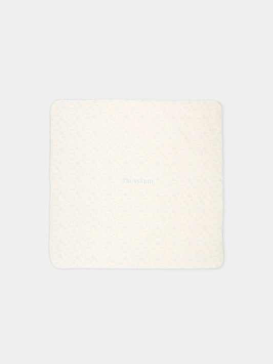 Coperta bianca per neonato con logo,Trussardi Junior,TLP26004CE WHITE