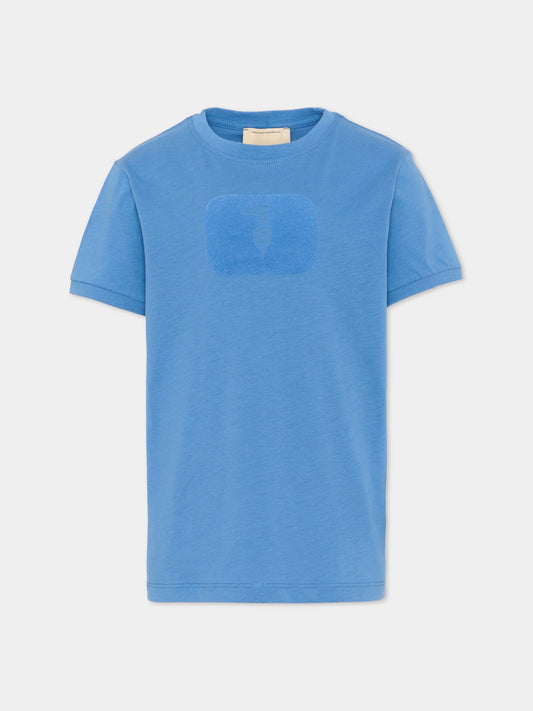 T-Shirt blu per bambino con logo,Trussardi Junior,TBP26096TS BLUE RIVERSIDE