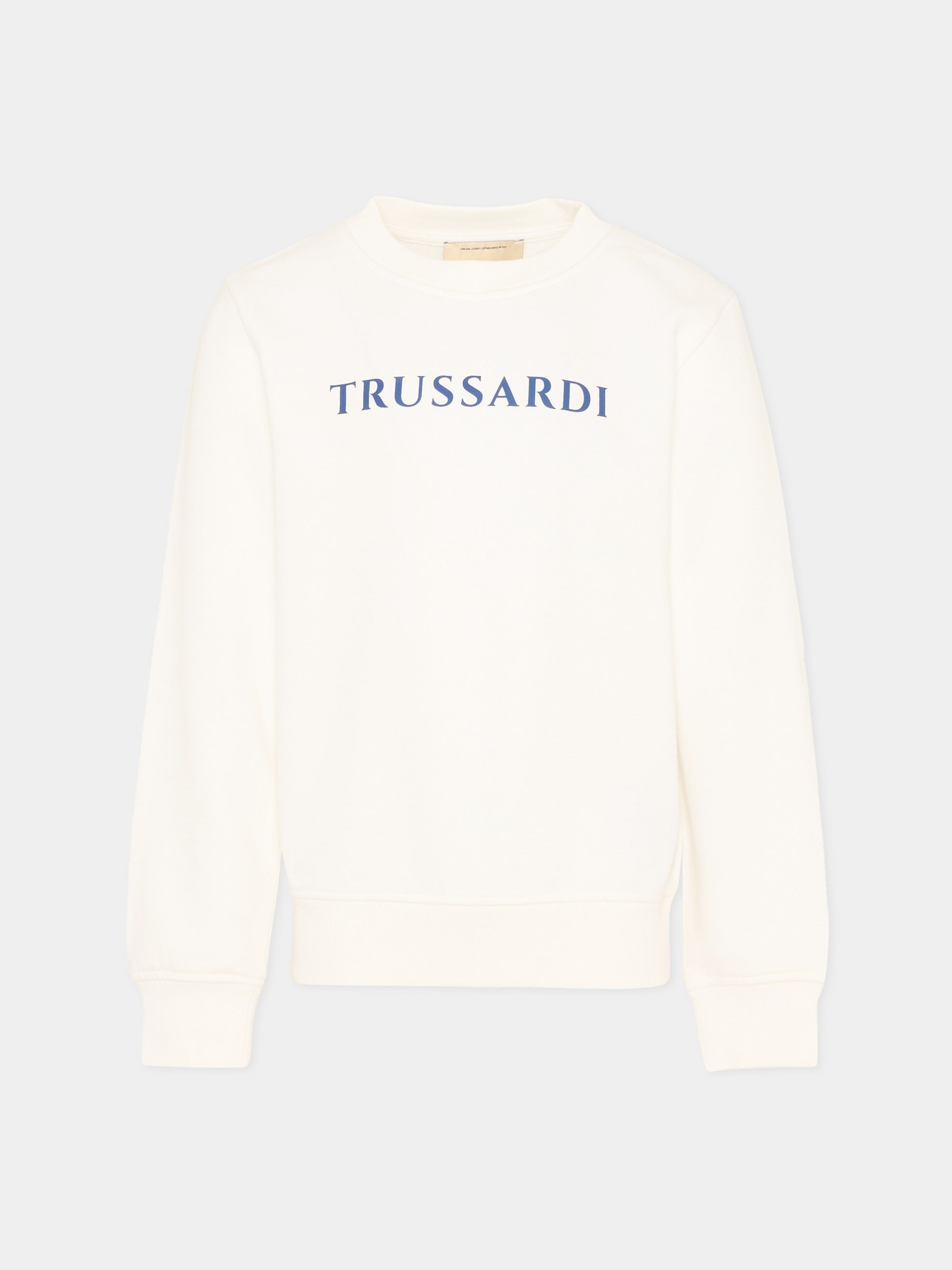 Felpa avorio per bambino con logo,Trussardi Junior,TBP26013FE OFF-WHITE