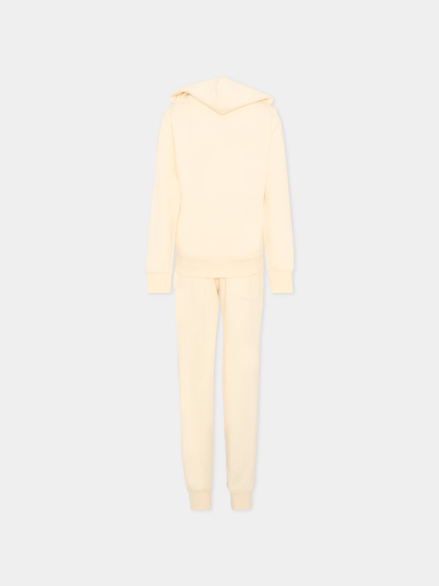 Completo sportivo beige per bambino con logo,Trussardi Junior,TBP26009CF BEIGE NEW ECRU