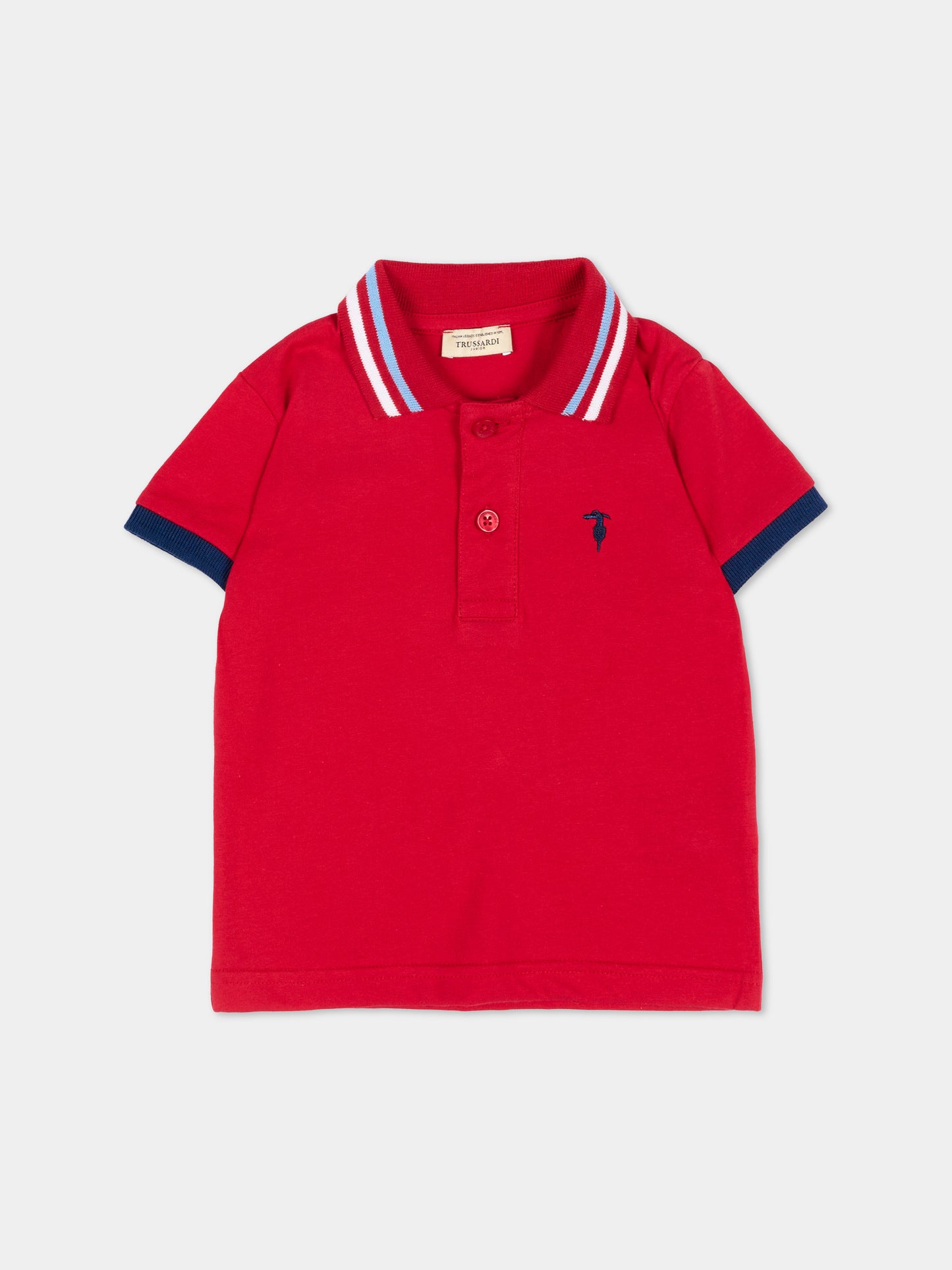 Polo rossa per bambino con logo,Trussardi Junior,TIP26102PO RED LYCHEE