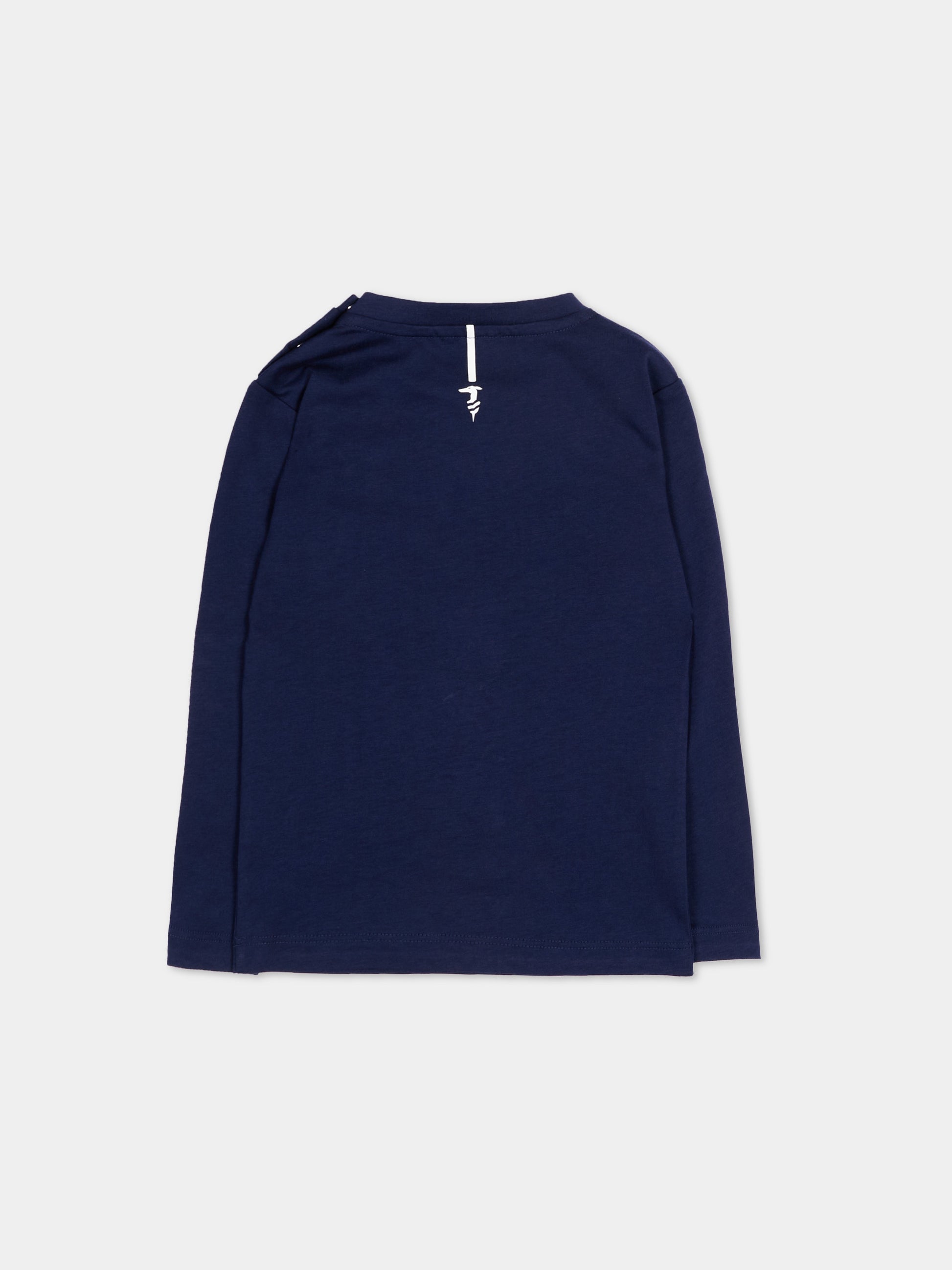 T-shirt blu per neonato con logo,Trussardi Junior,TIP26106TS BLUE ESTATE