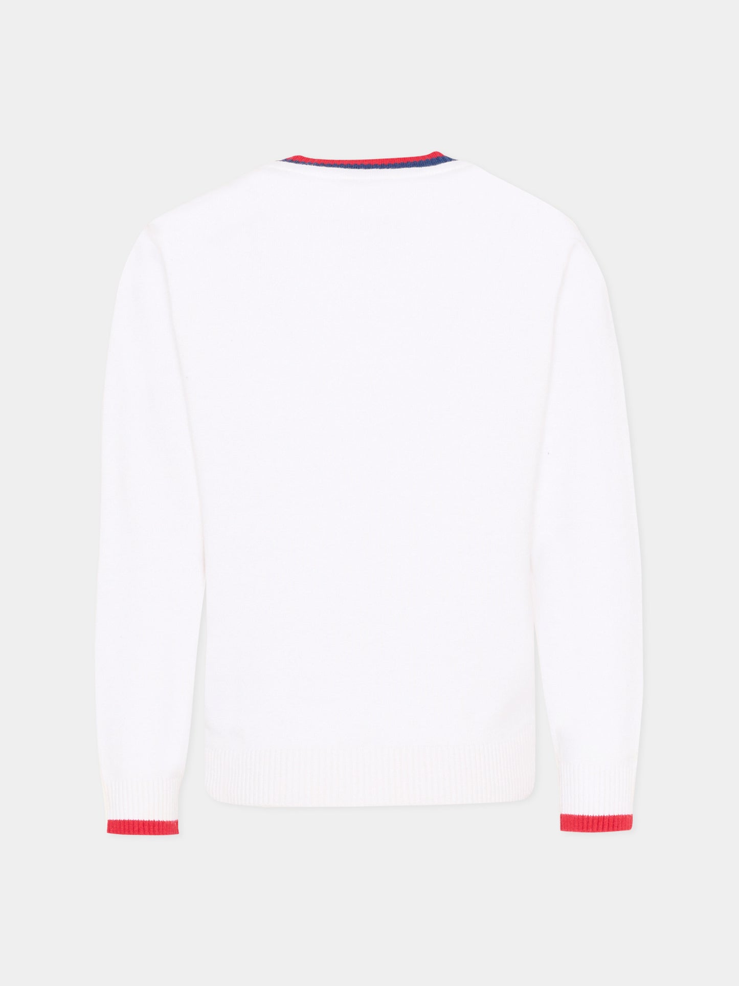 Cardigan bianco per bambino con logo,Trussardi Junior,TIP26007CD WHITE