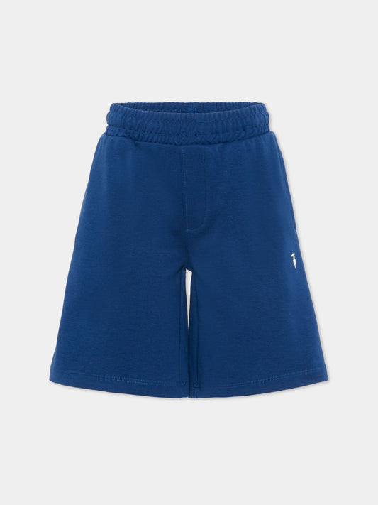 Shorts sportivi blu per bambino con logo,Trussardi Junior,TBP26008BE BLUE ESTATE