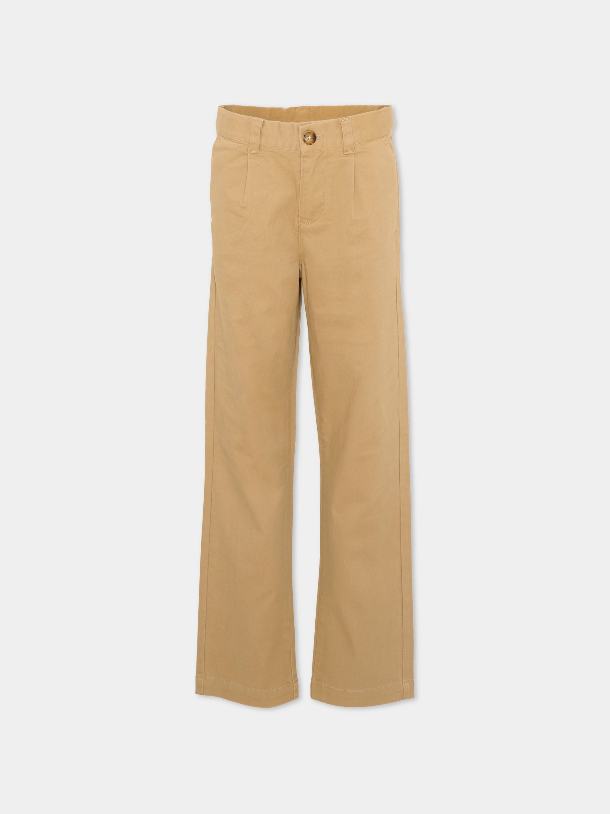 Pantaloni beige per bambino con levriero,Trussardi Junior,TBP26131PA BROWN MACCHIATO