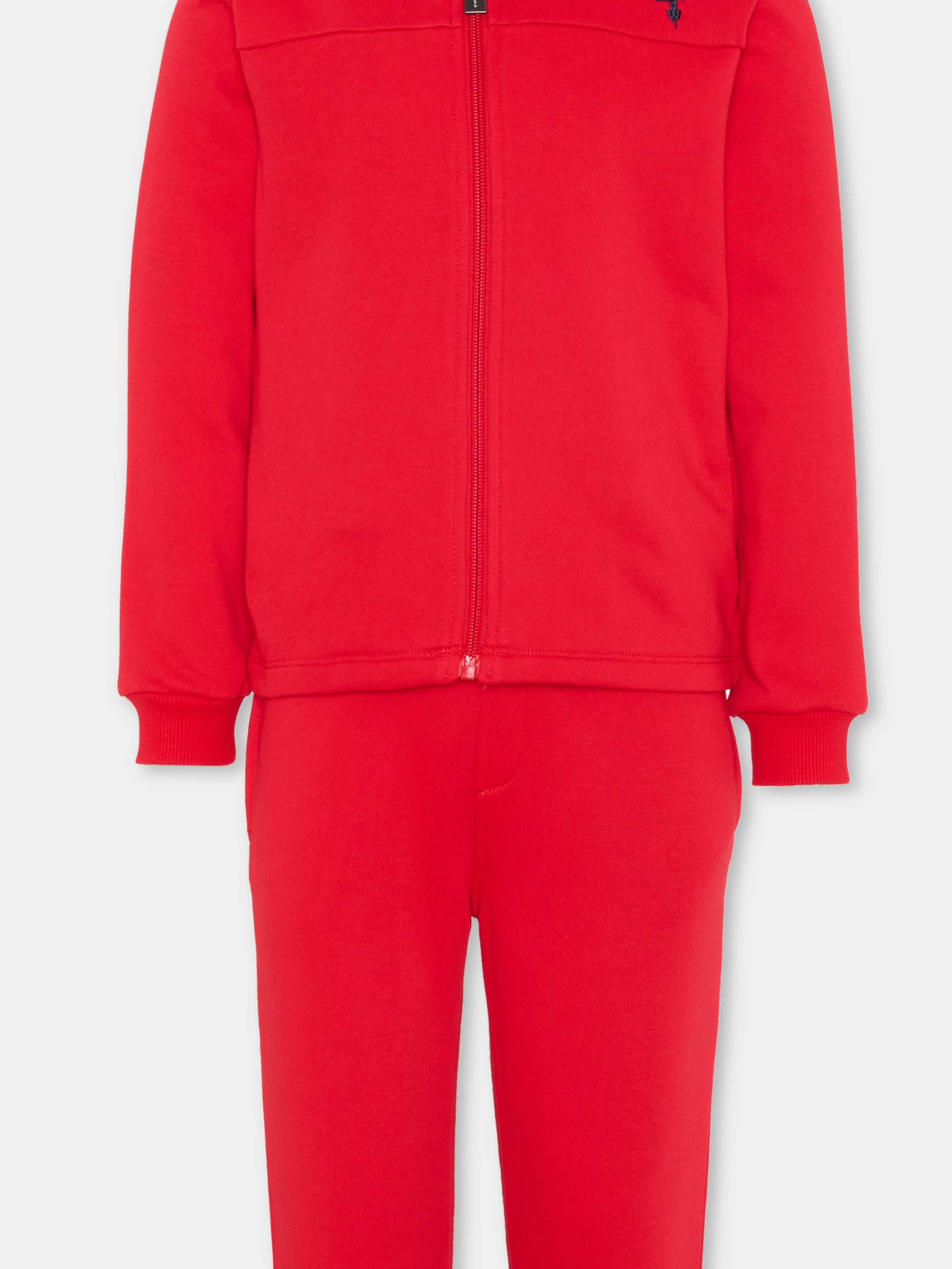 Completo sportivo rosso per bambino con logo,Trussardi Junior,TIP26100CF RED LYCHEE