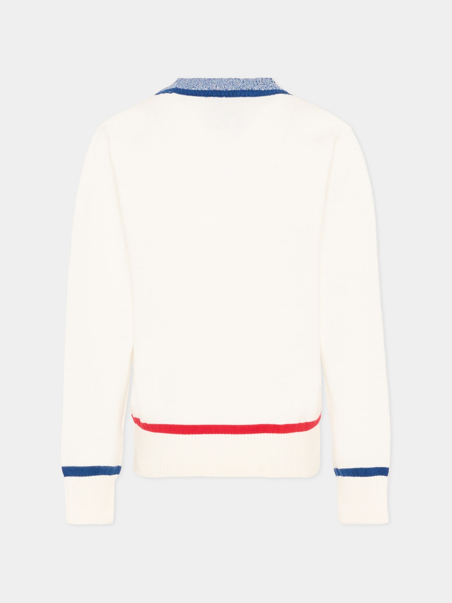 Cardigan bianco per bambino con logo,Trussardi Junior,TBP26148CD OFF-WHITE