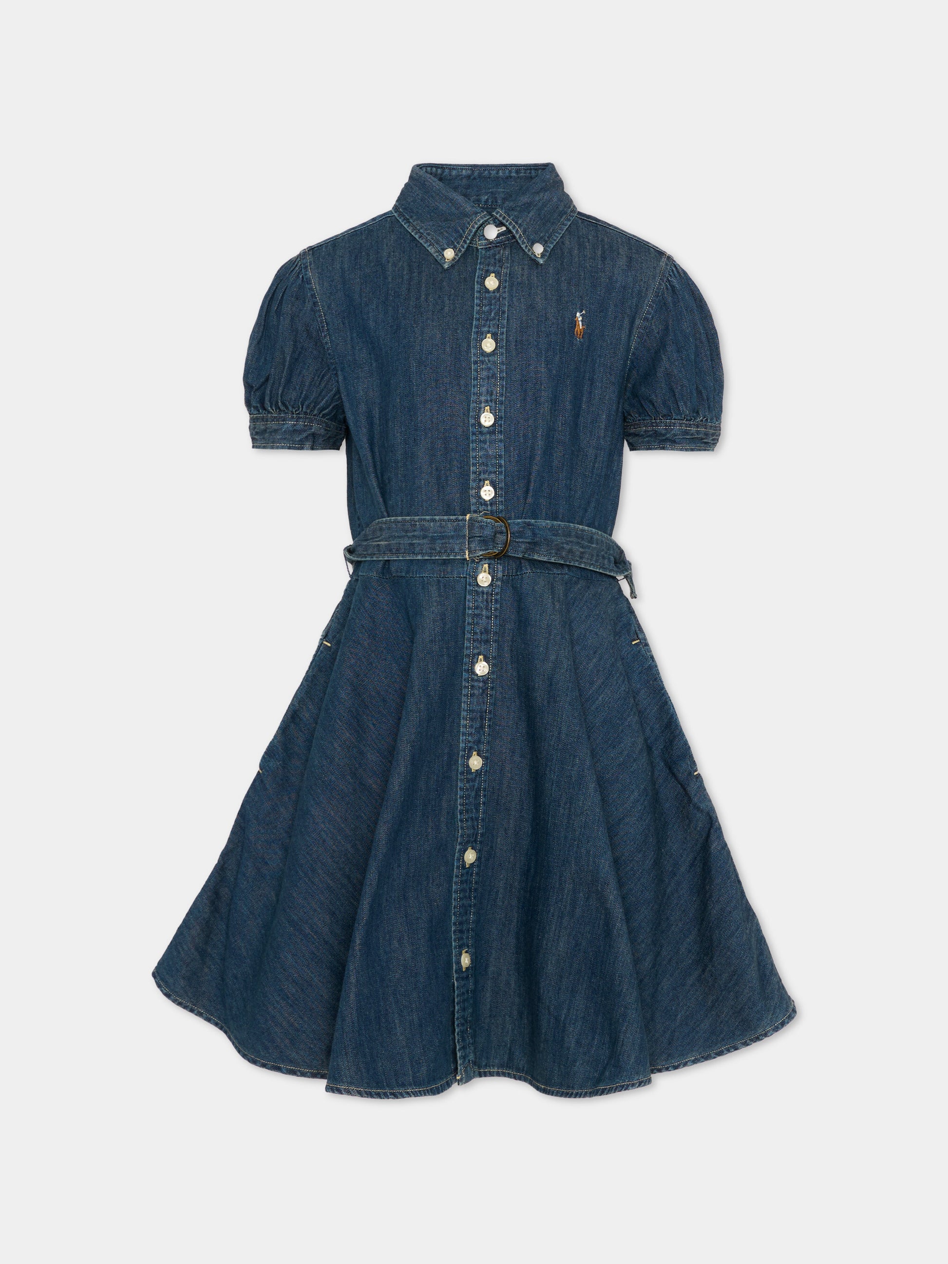 Vestito denim per bambina con Polo Pony,Ralph Lauren Kids,A11970001